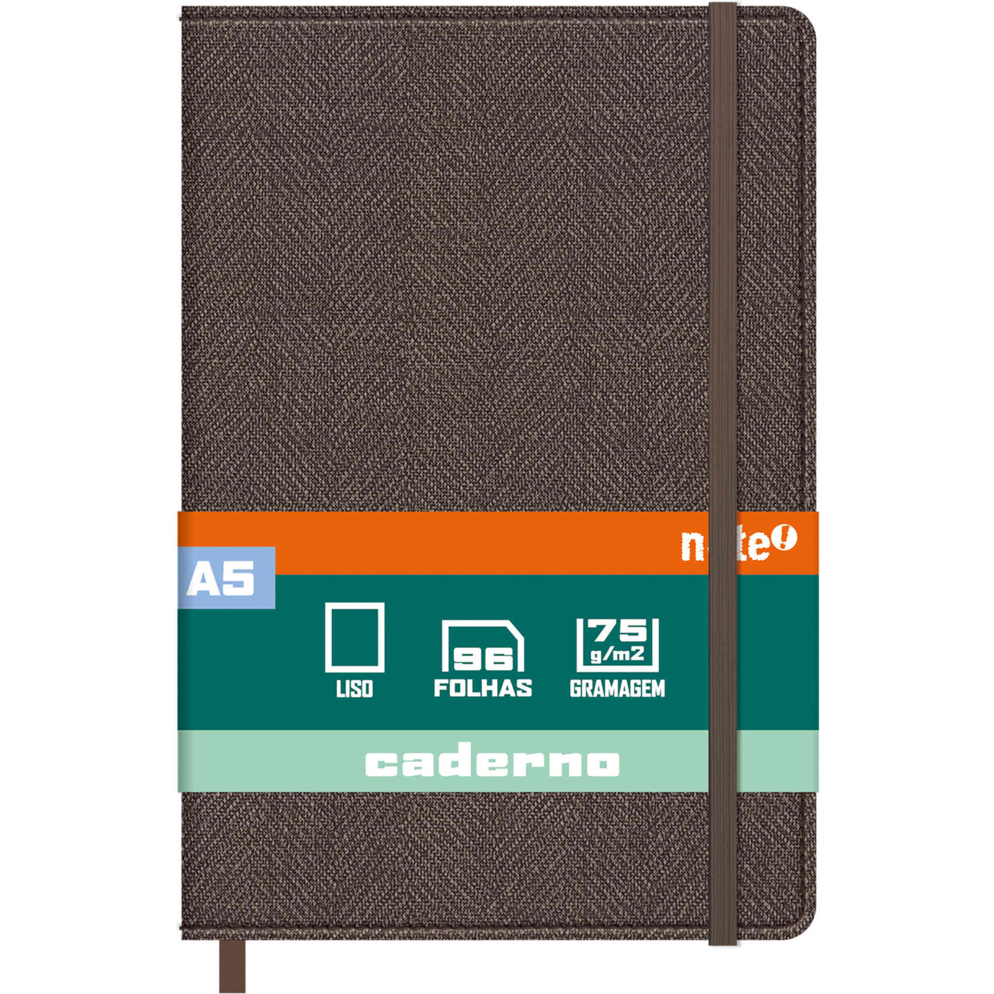 Caderno Agrafado com El&aacute;stico A5 Classic Liso (v&aacute;rias cores) Note!
