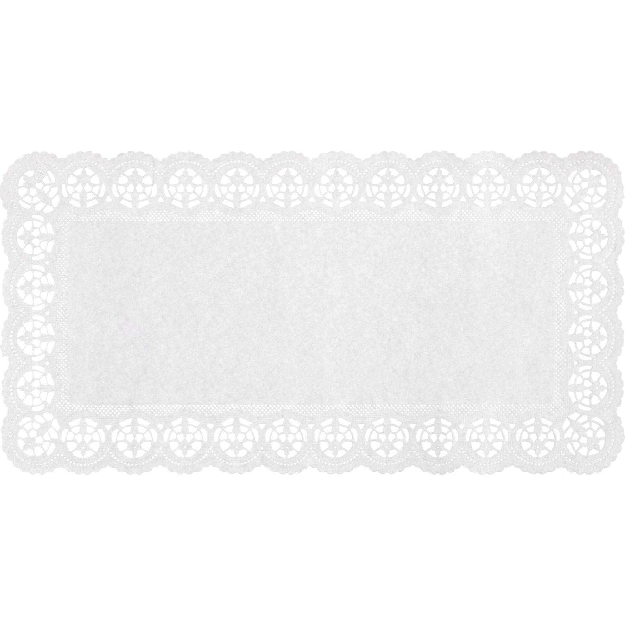 Travessas Bolos 17x35cm com Naperon Brancas