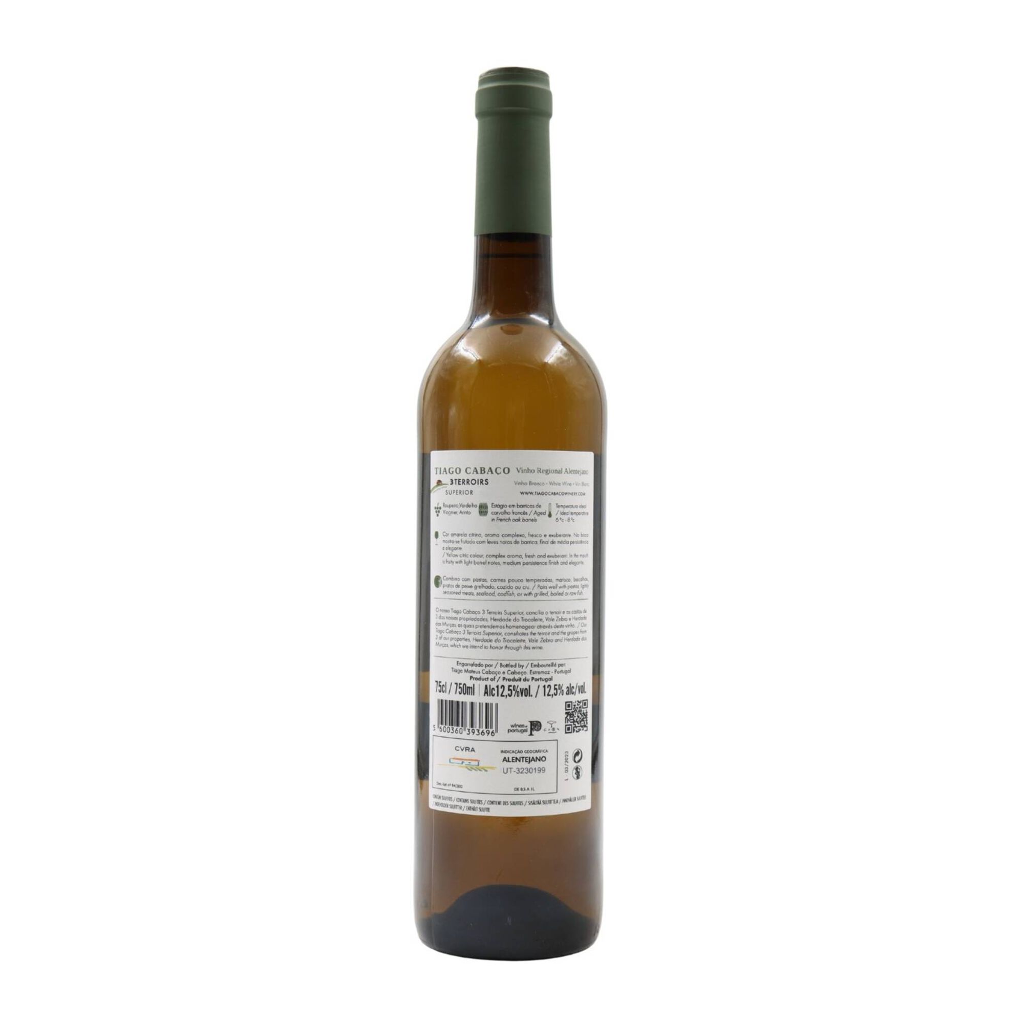 Tiago Caba&ccedil;o 3 Terroirs Superior Alentejano Vinho Branco