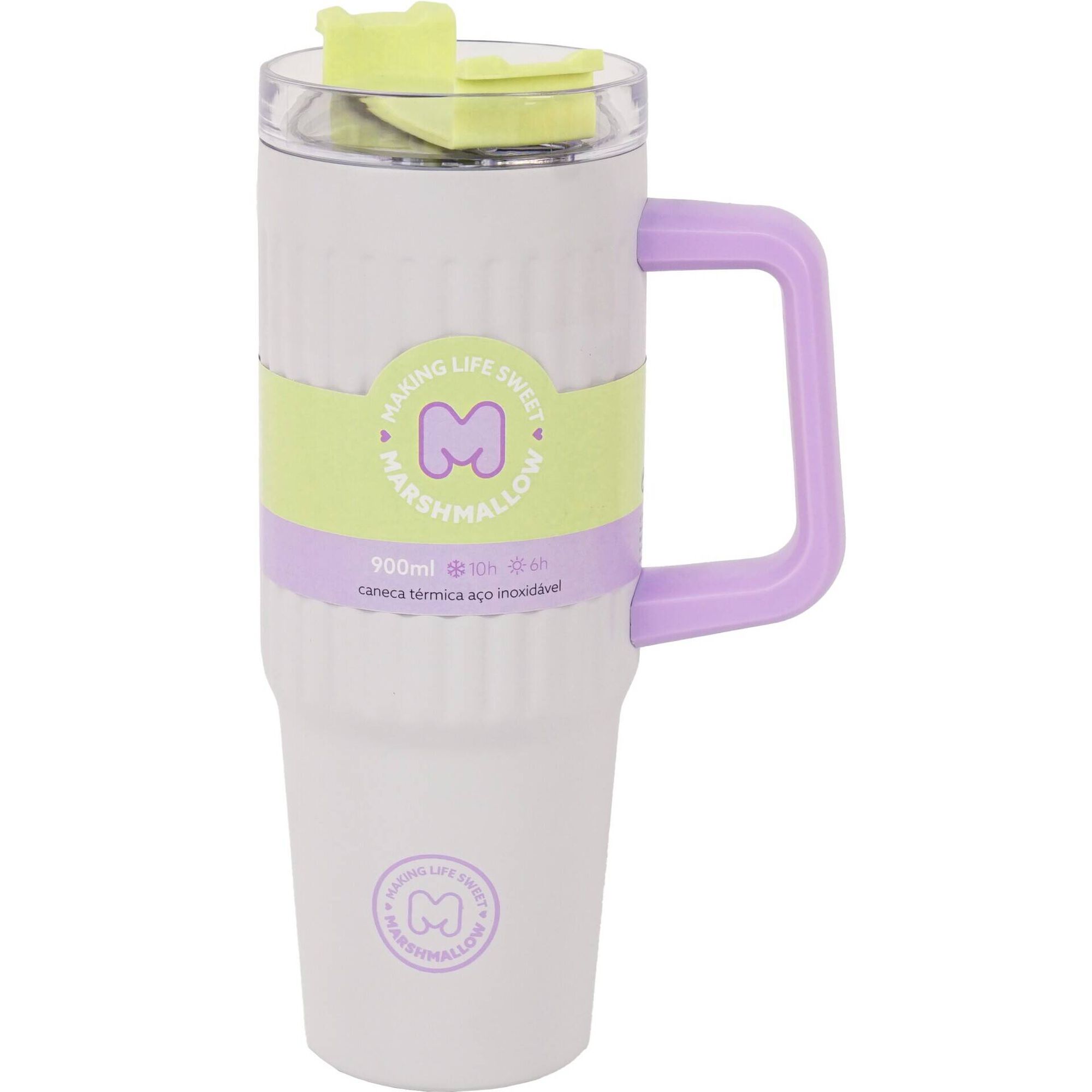 Caneca T&eacute;rmica Cinza 900ml Marshmallow