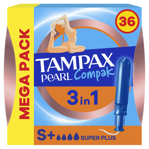 Tampão com Aplicador Pearl Compak Super Plus Tampax