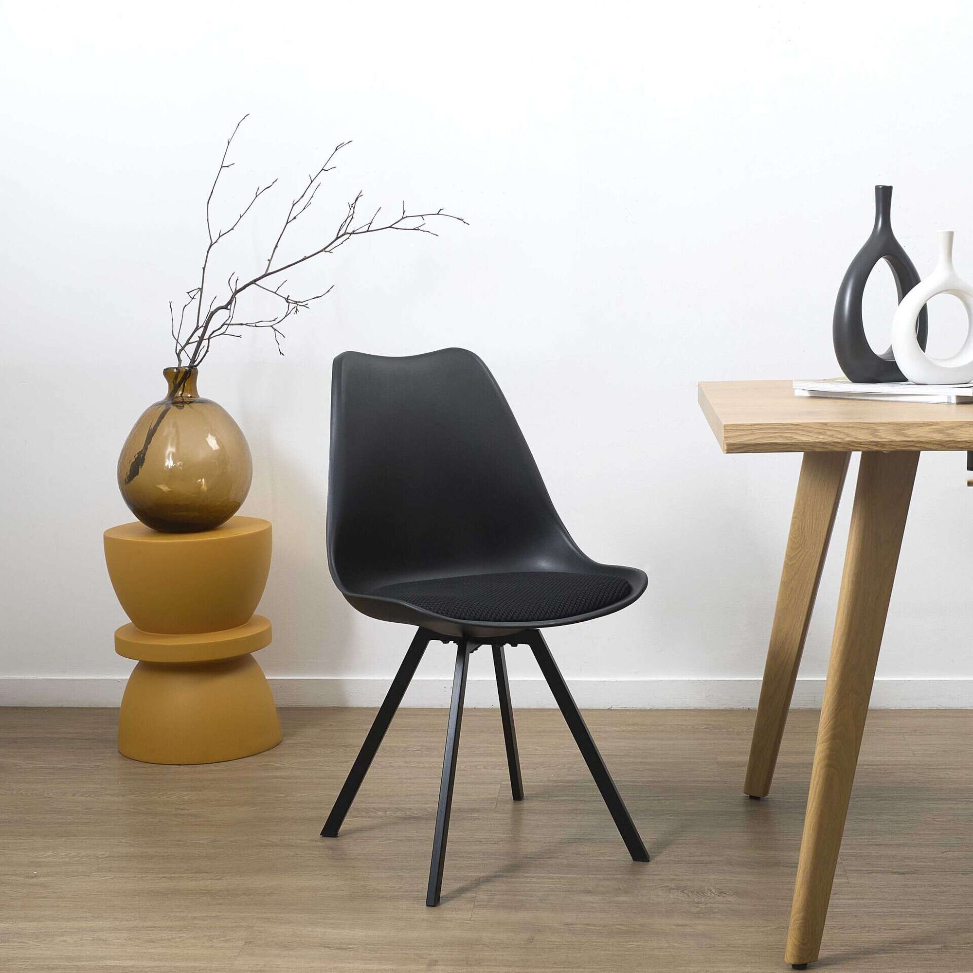 Conjunto de 4 Cadeiras Preto Atom