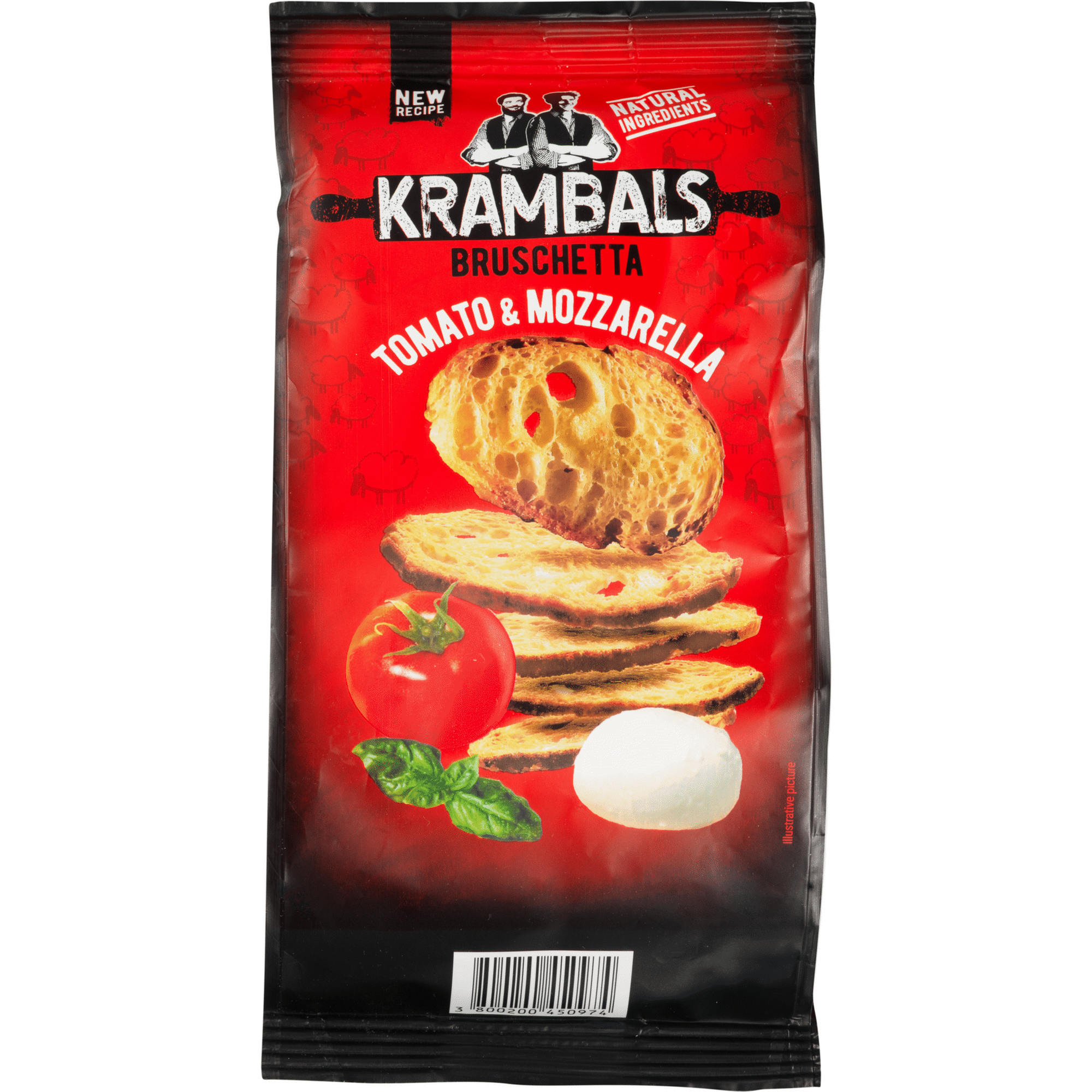 Bruschetta de Tomate e Mozarella Krambals