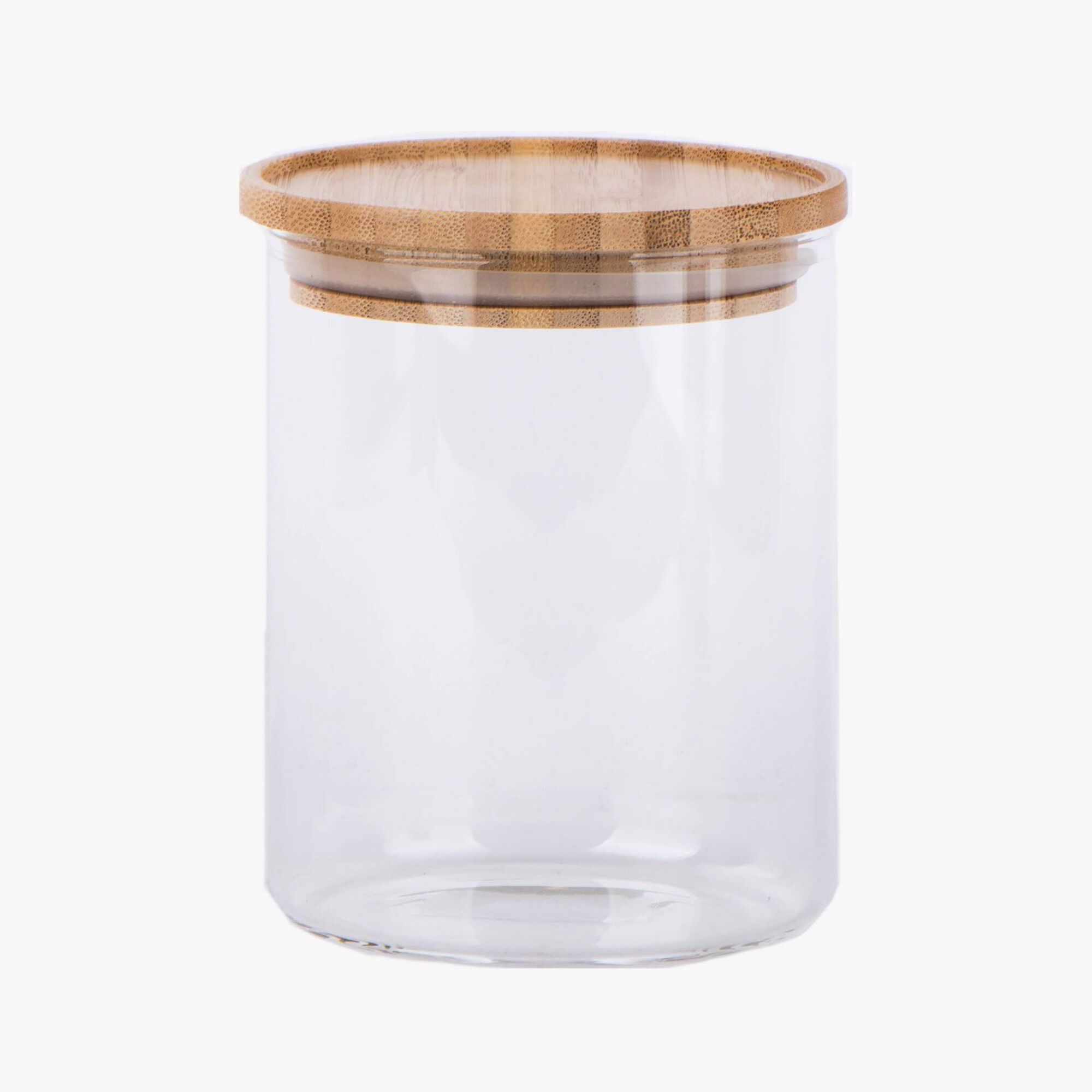 Frasco Despensa Vidro Tampa Bambu S