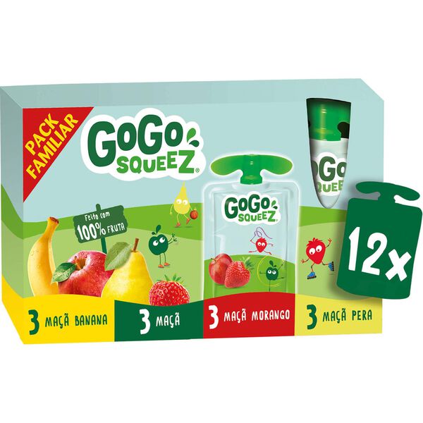 Pack Saquetas de Fruta Familiar +3A GoGo squeeZ