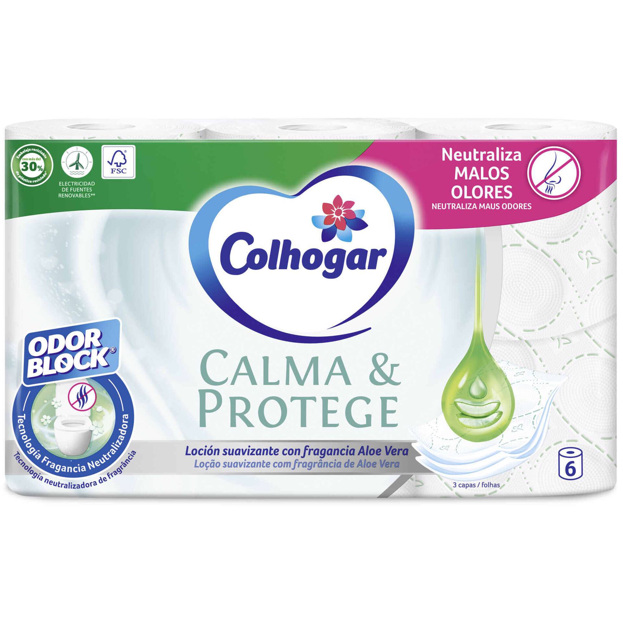 Papel Higi&eacute;nico 3 Folhas Calma & Protege Colhogar