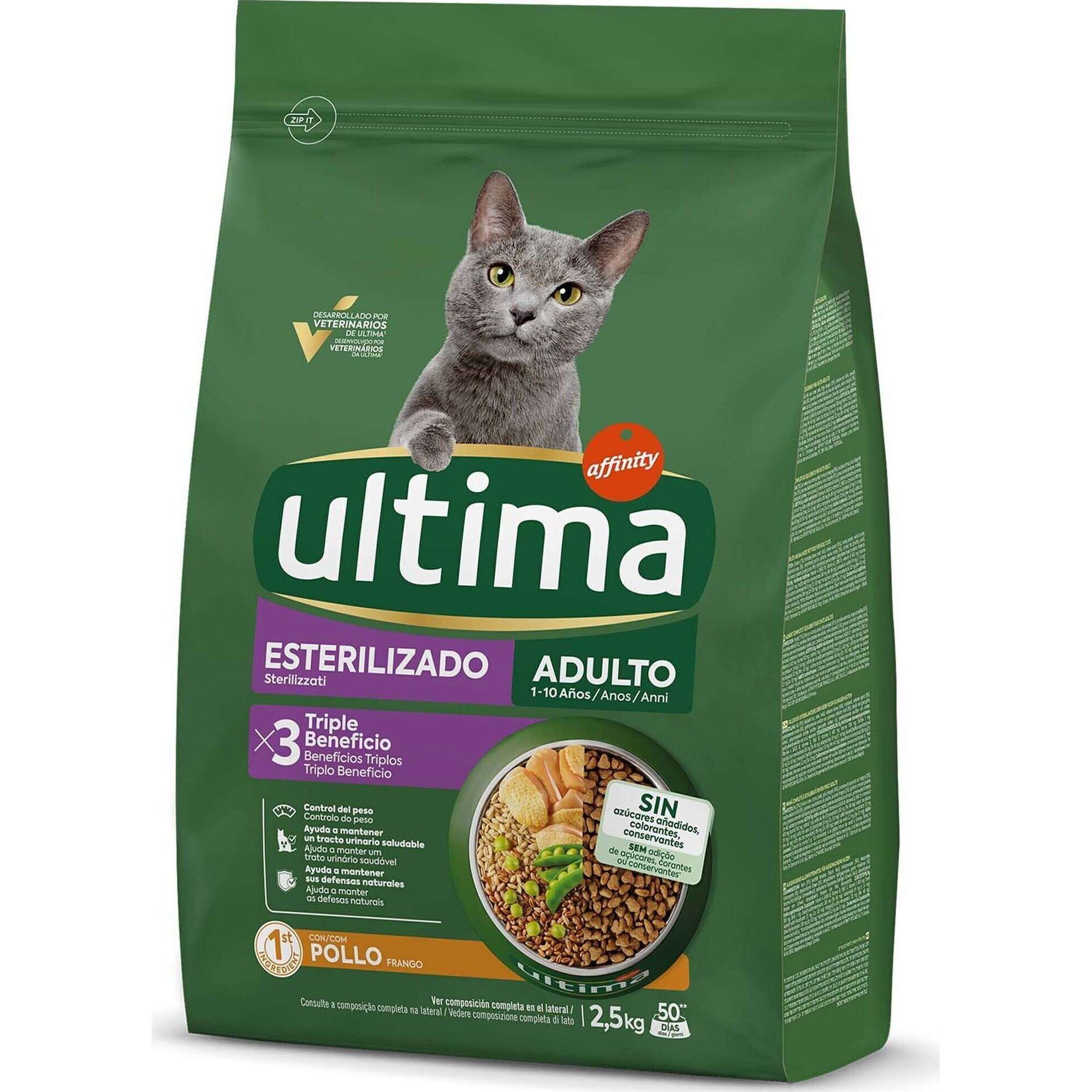 Ra&ccedil;&atilde;o para Gato Adulto Esterilizado Frango Affinity Ultima
