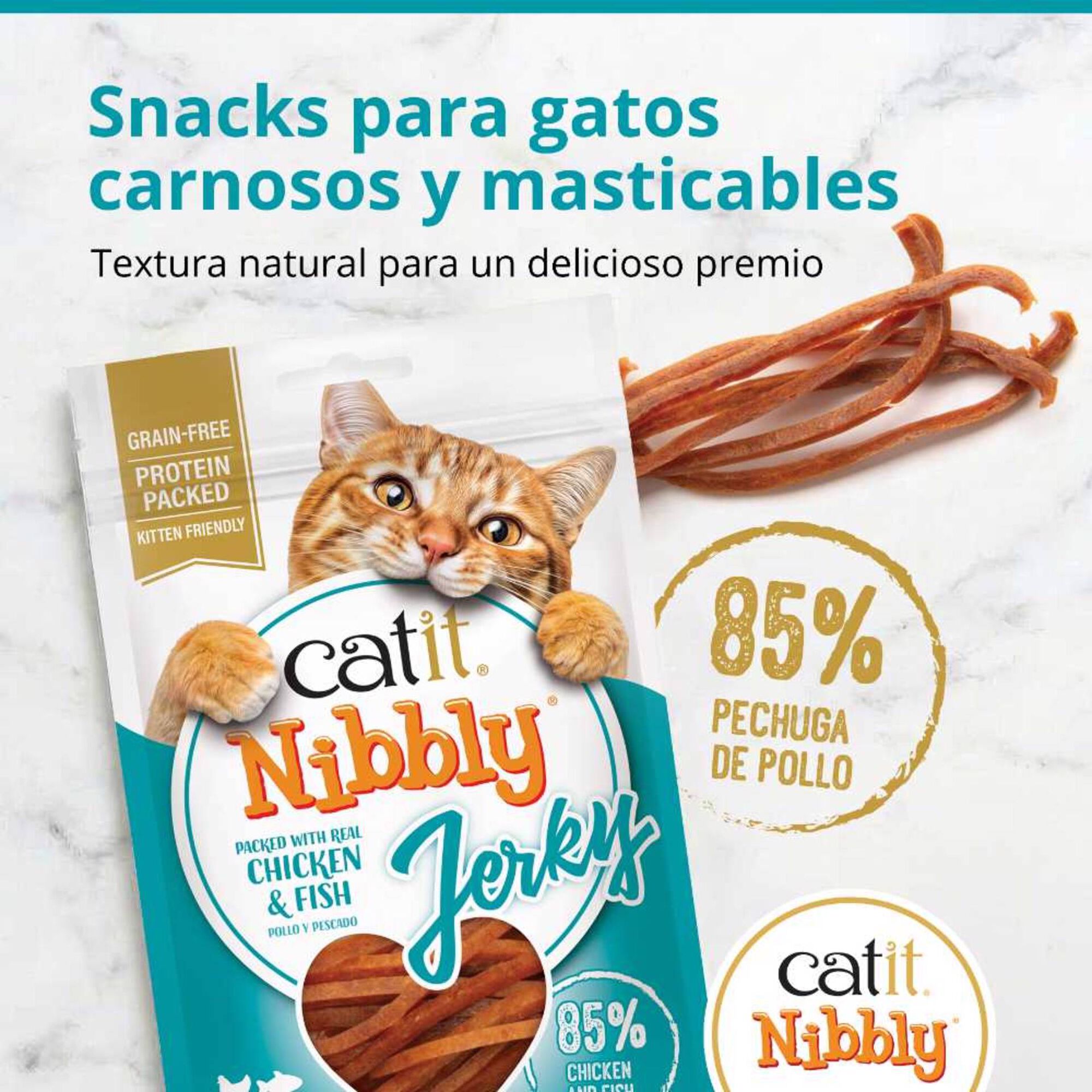 Snack para Gato Frango e Peixe Nibbly Catit