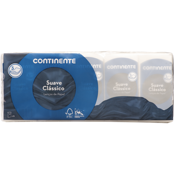 Lenços de Bolso Clássico 3 Folhas Continente