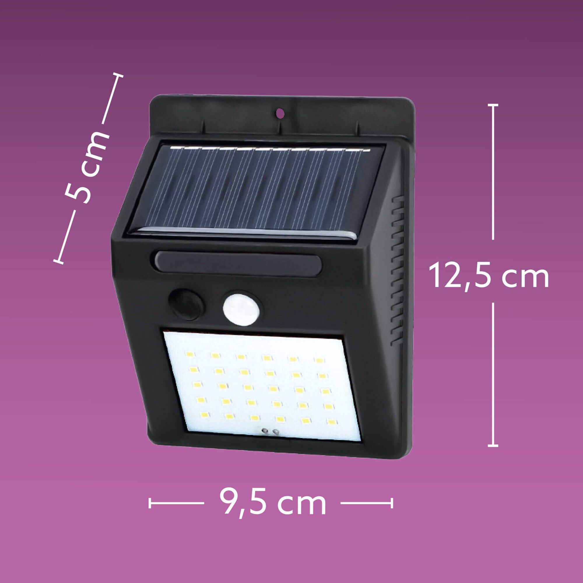 Candeeiro de Parede Solar com Sensor de Movimento Preto Boost