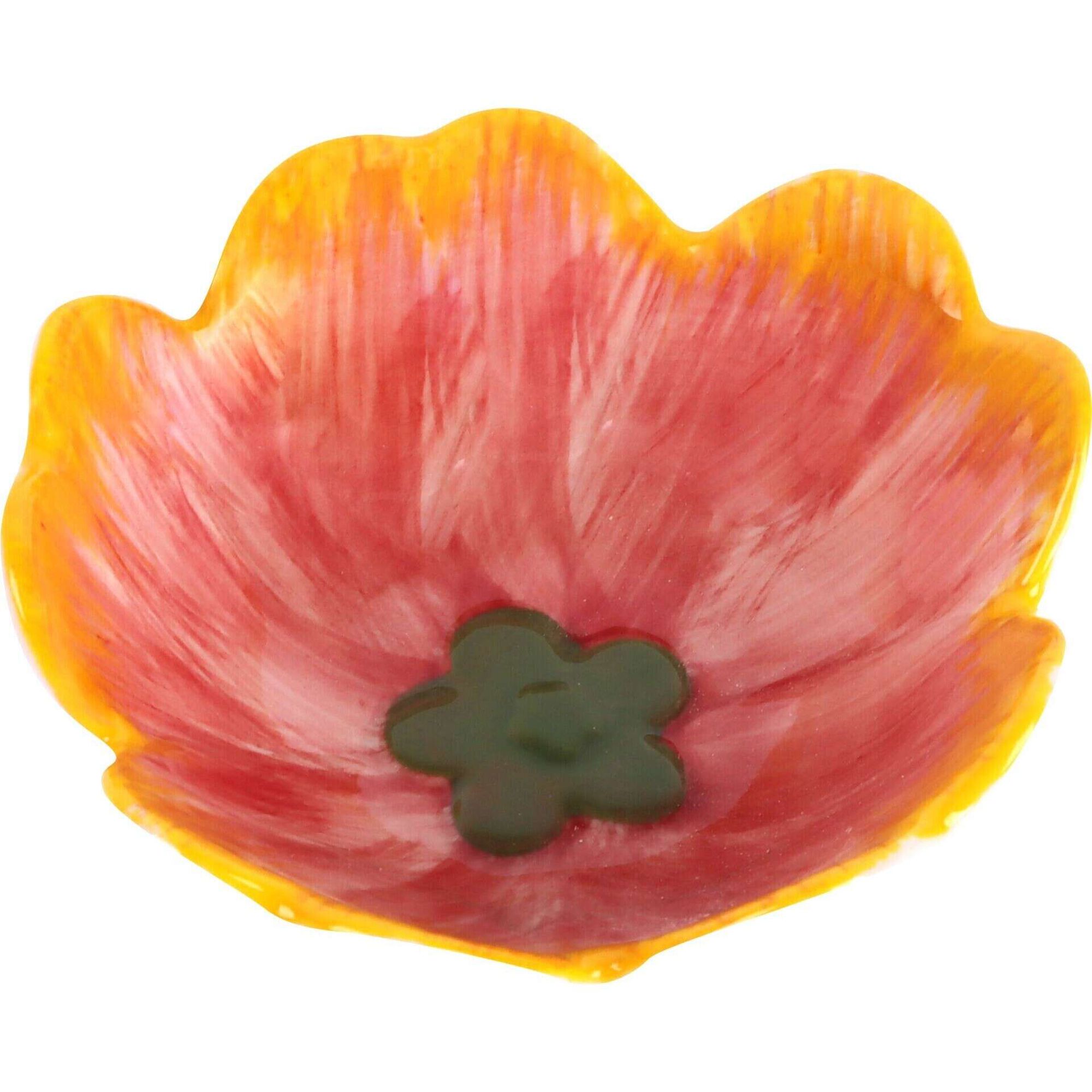 Ta&ccedil;a 9,3cm Flor Amarela com Centro Verde