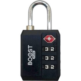 Cadeado com C&oacute;digo de 3 D&iacute;gitos Preto Boost