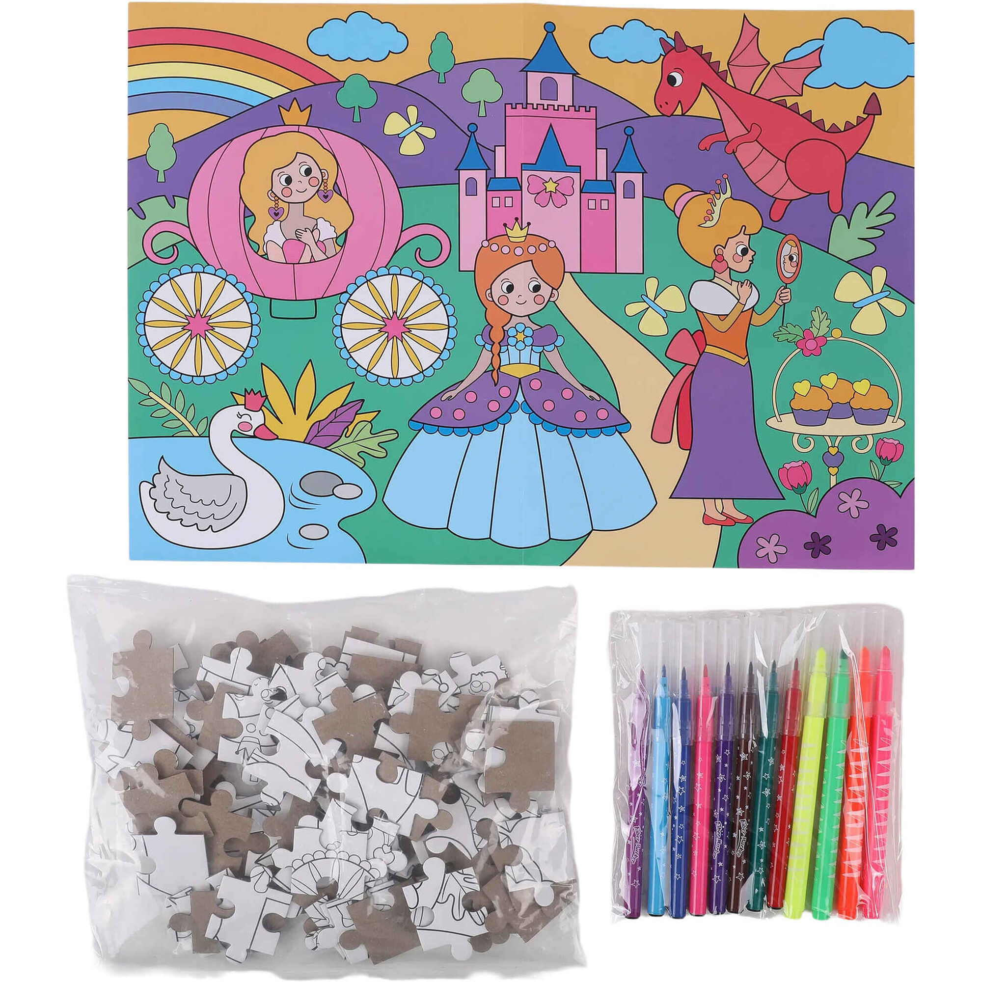 Kit de Pintura Puzzle 80 Pe&ccedil;as (v&aacute;rios modelos)