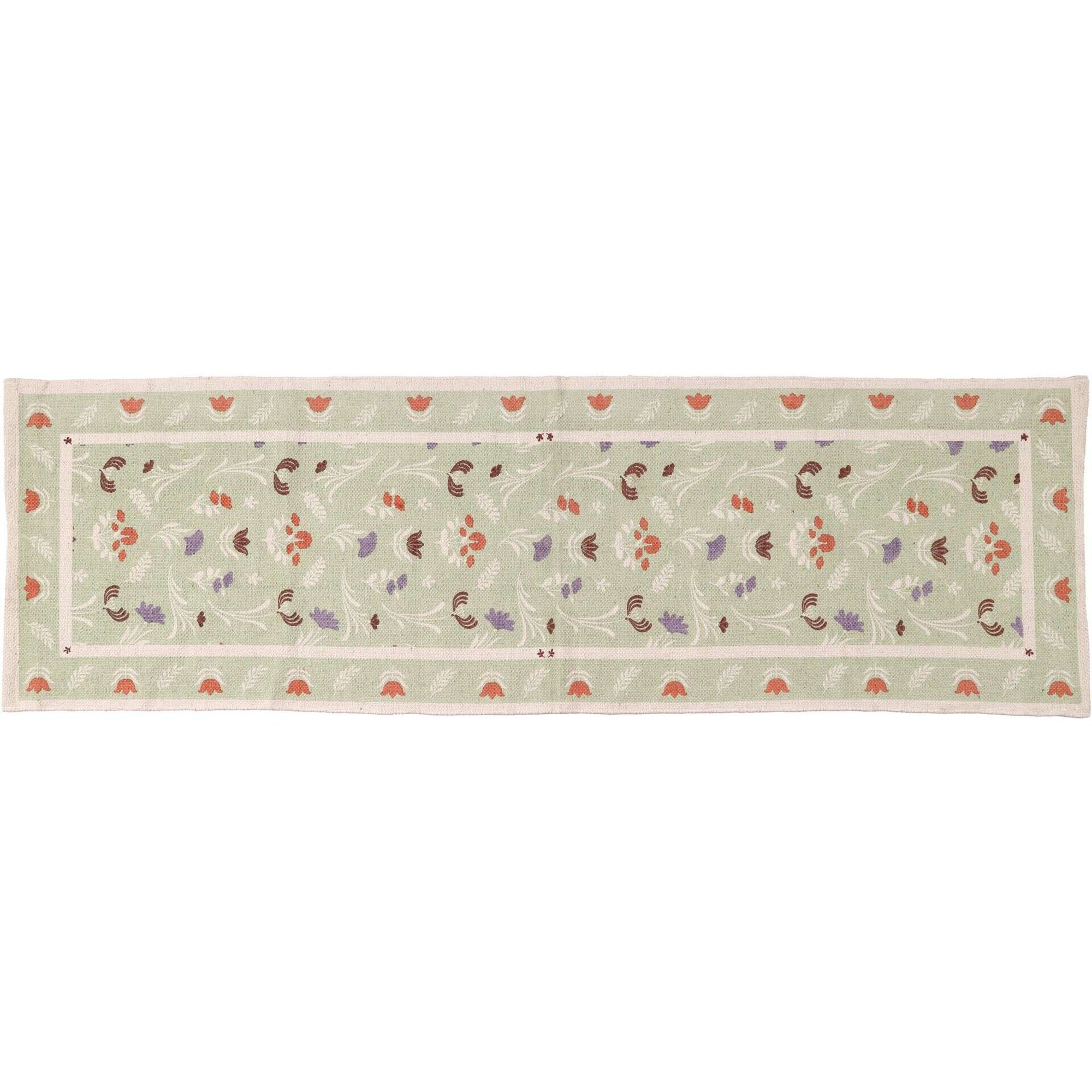 Passadeira Flores Verde 60x200cm Passadeira Flores Verde 60x200cm