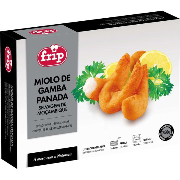 Miolo de Gamba Rosa Selvagem de Moçambique Panado Ultracongelado Frip