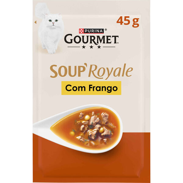 Snack Líquido para Gato Adulto Soup Royale Frango Purina Gourmet