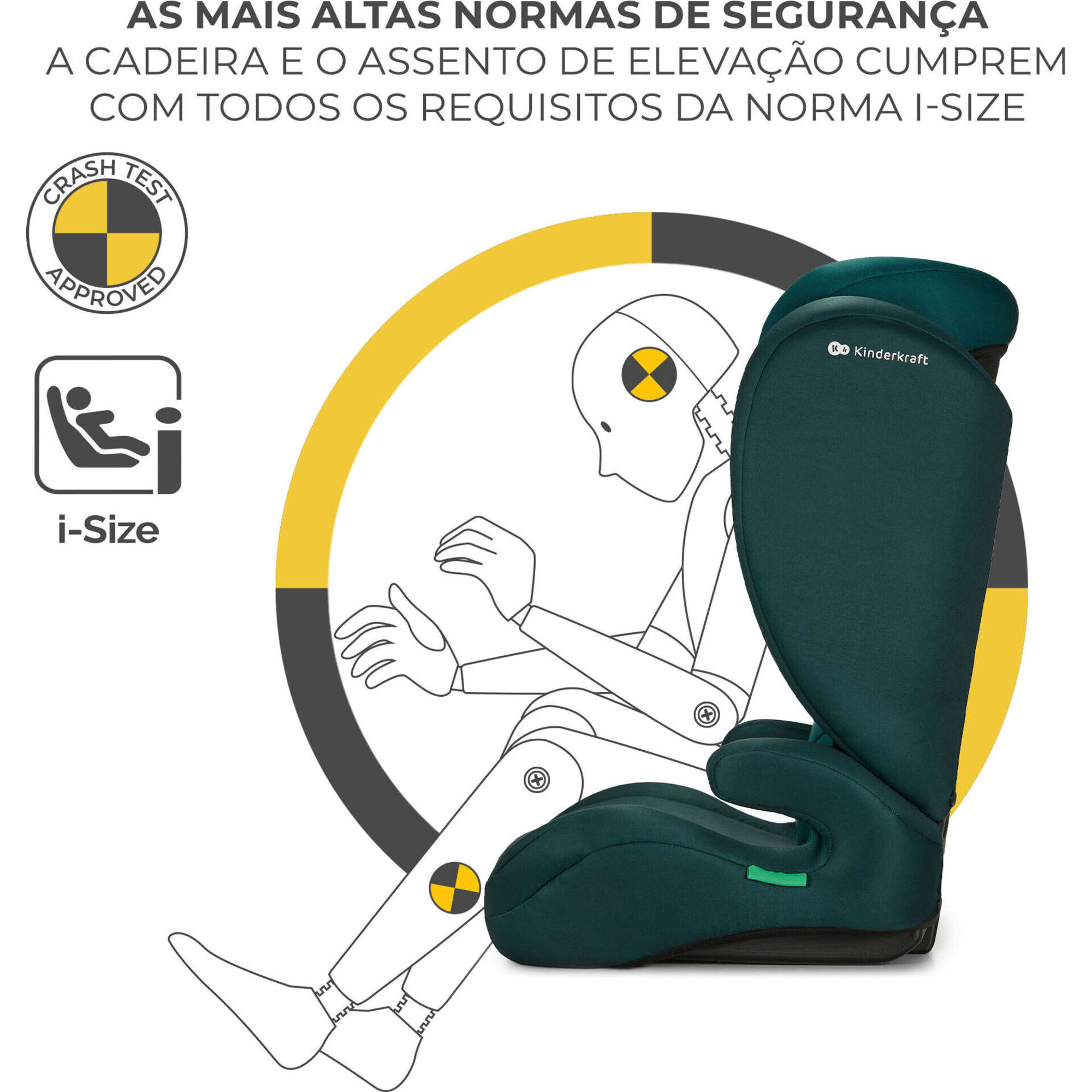 Cadeira Auto I-Size 100-150cm I-Spark Verde Kinderkraft