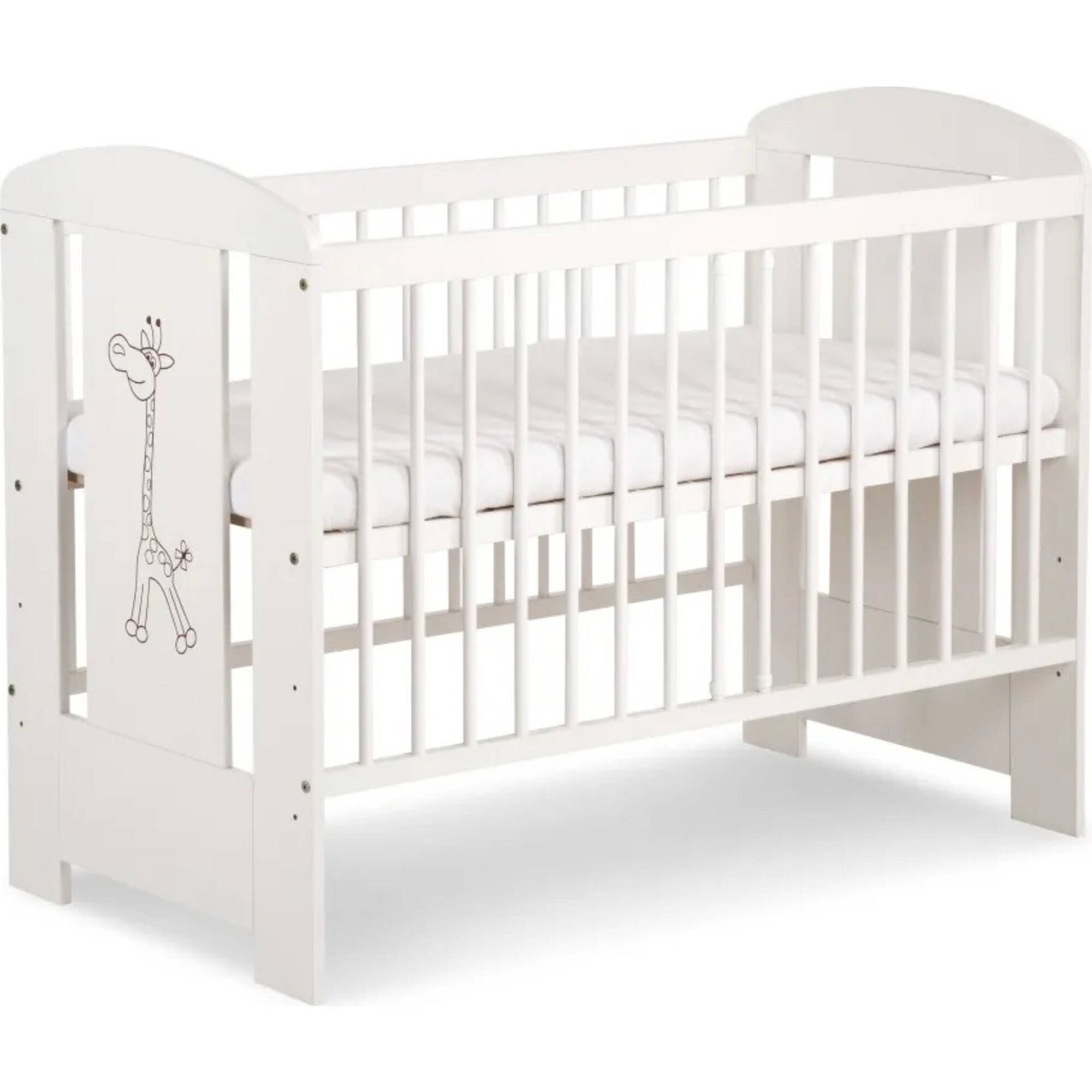 Cama de Grades Madeira Branca Girafa Twinko