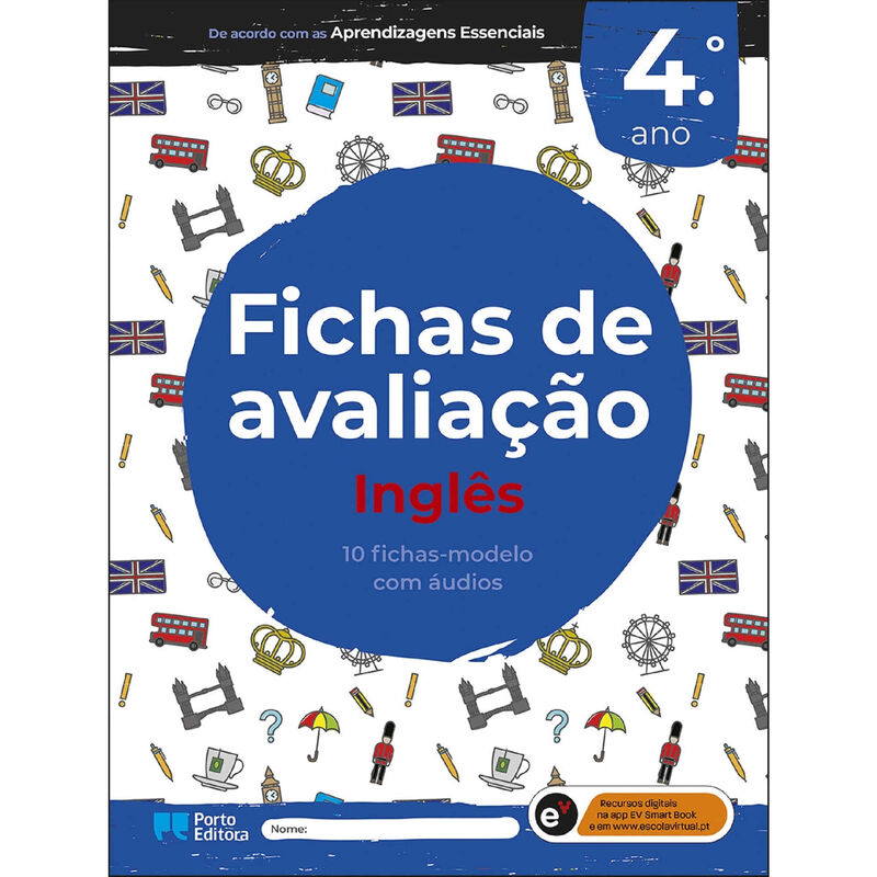 Fichas de avaliação - Inglês - 4.º Ano