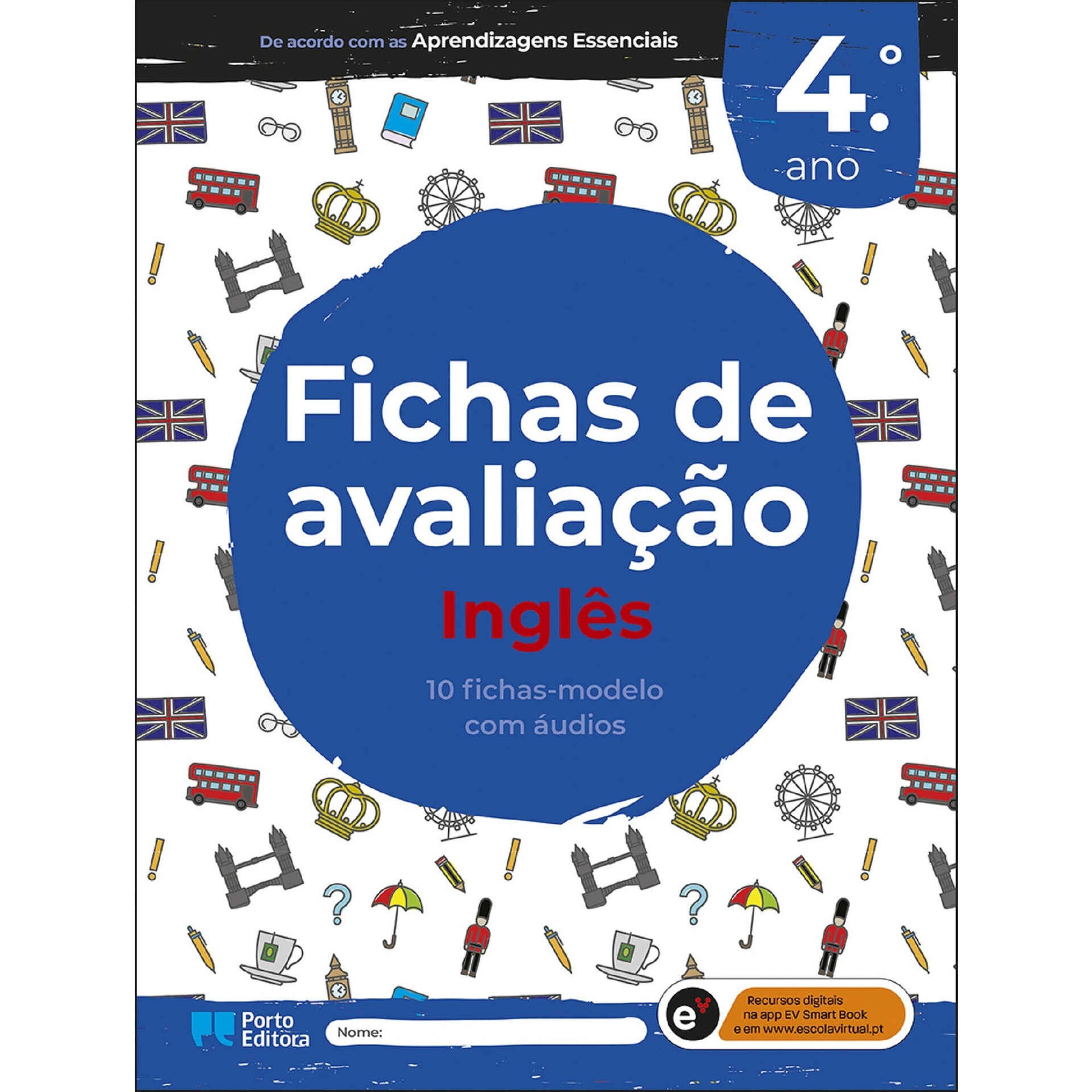 Fichas de avaliação - Inglês - 4º Ano