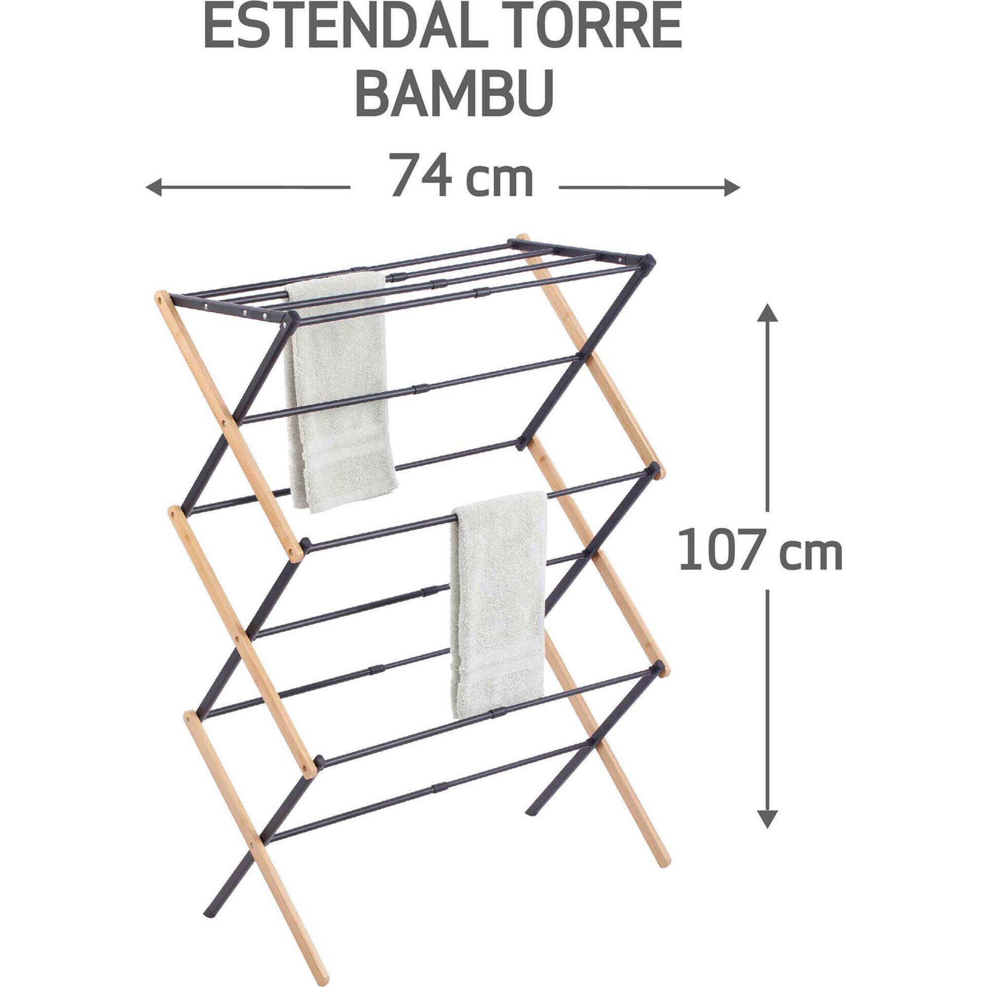Estendal Extens&iacute;vel Ch&atilde;o Torre Bambu 8,5m Kasa