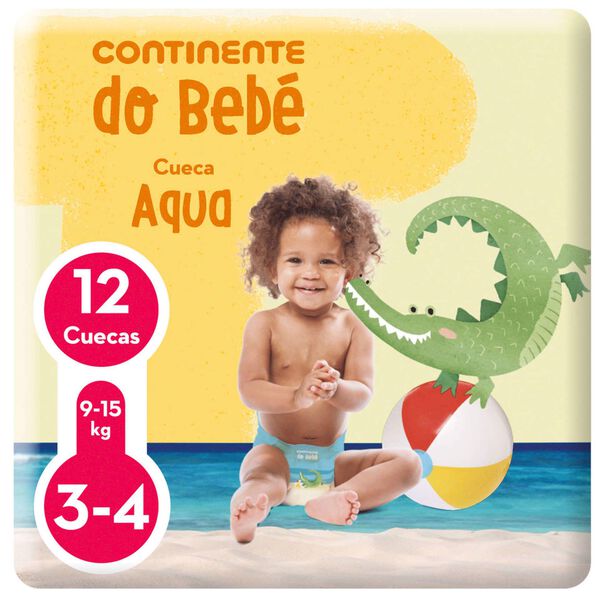Fraldas Cueca Banho 9-15kg T3-4 Continente do Bebé