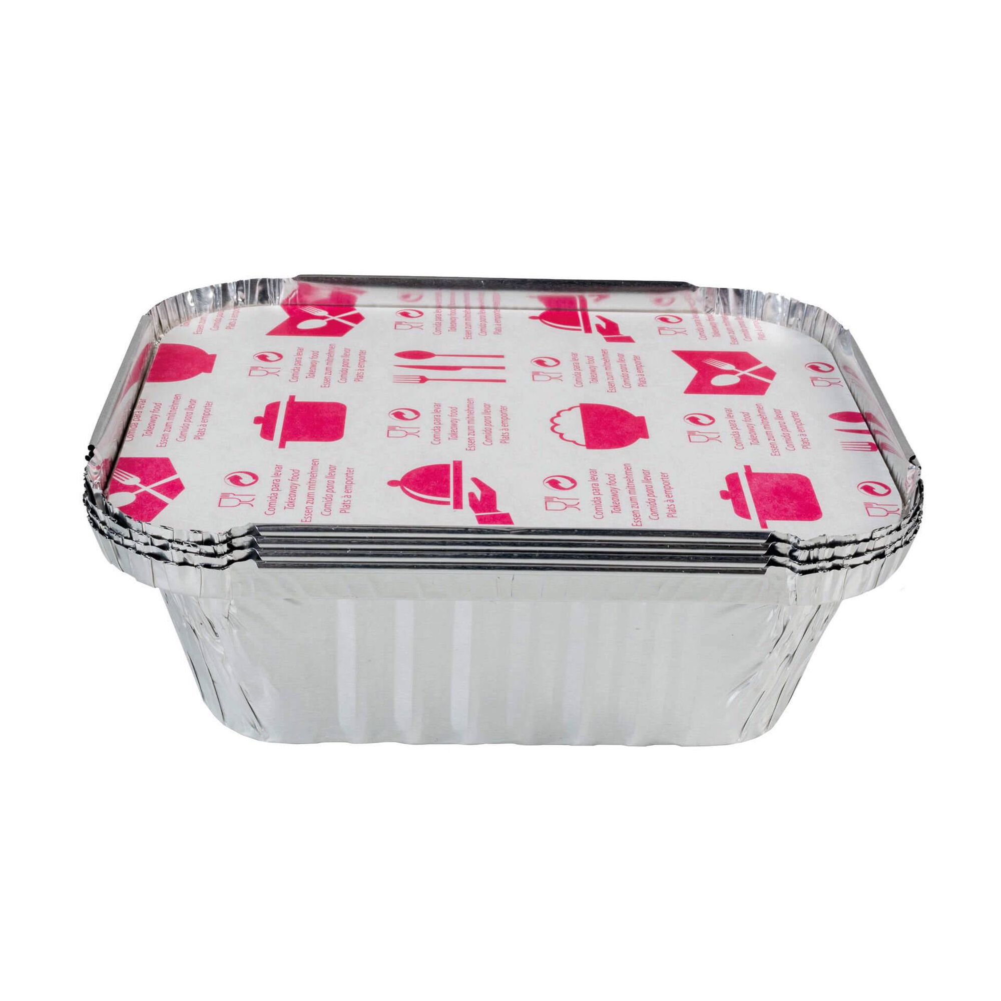 Embalagens com Tampa Alumínio Retangulares 15x12cm