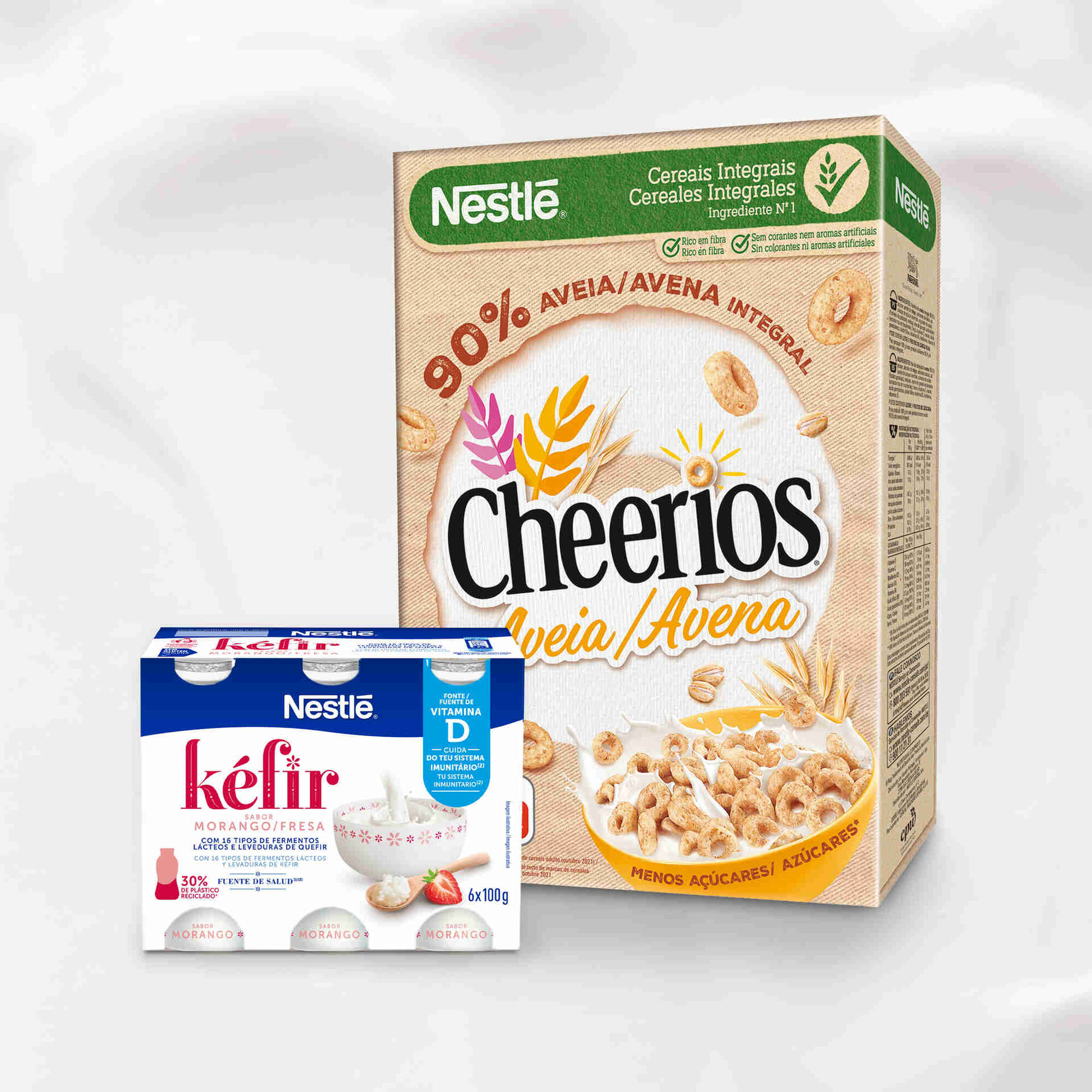 Cereais Cheerios Aveia e Iogurte Kefir Morango Pack