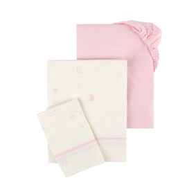 Conjunto 2 Lençóis Estrelas Rosa Conjunto 2 Lençóis Estrelas Rosa