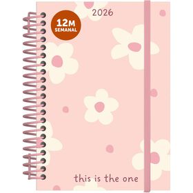 Agenda A6 2026 Espiral 12 Meses (várias cores)