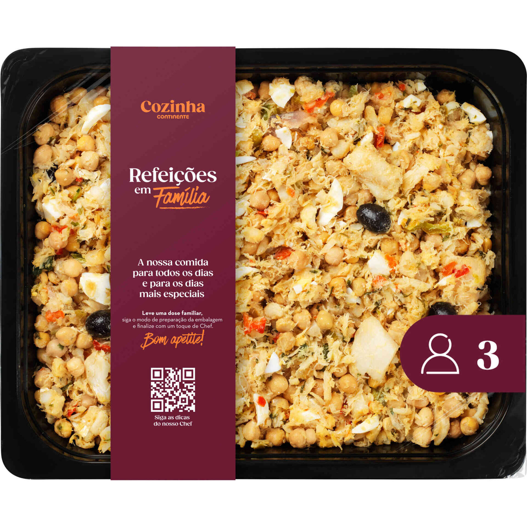 Salada de Grão e Bacalhau para 3 Pessoas