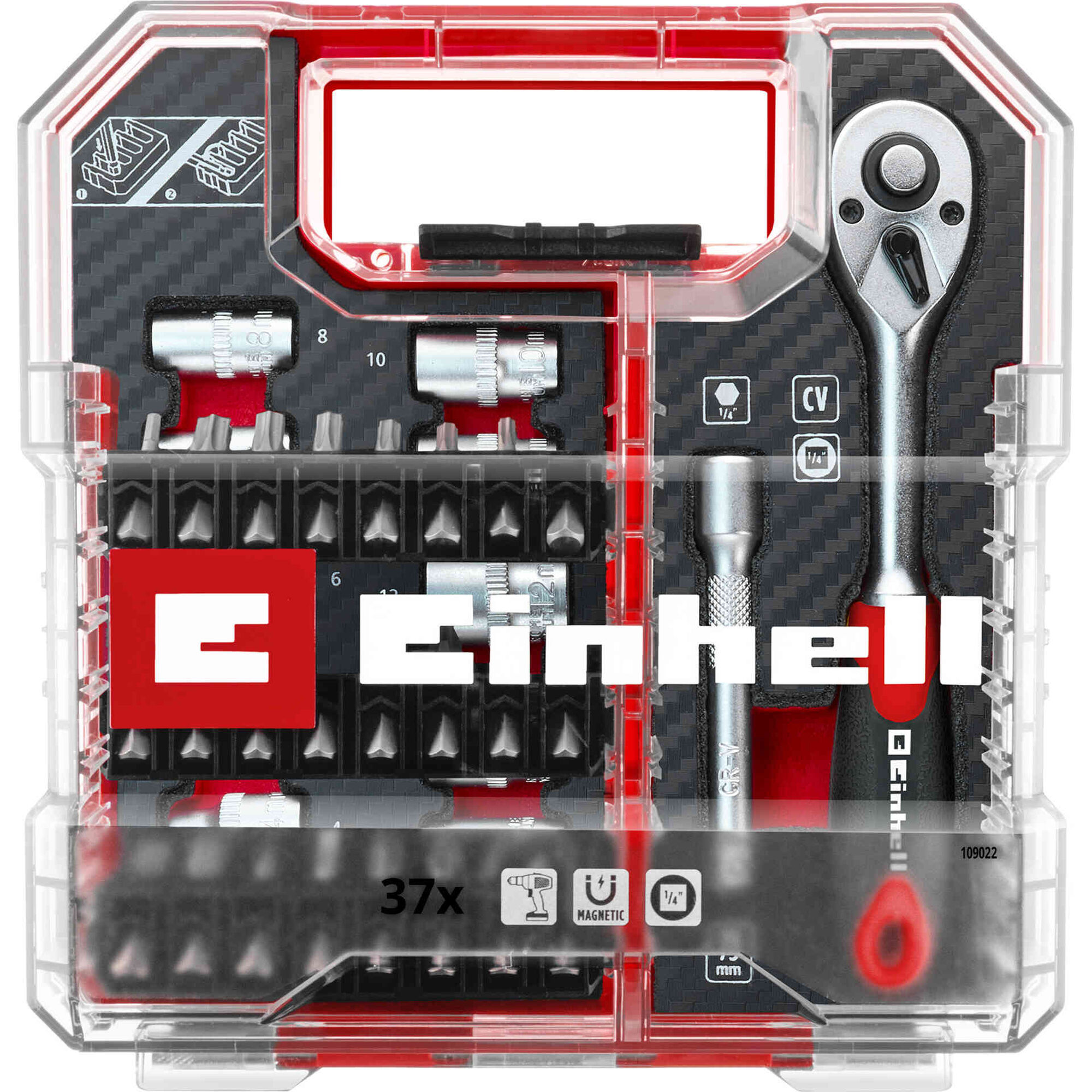 Conjunto Bits com Chave Roquete 37 pe&ccedil;as Einhell