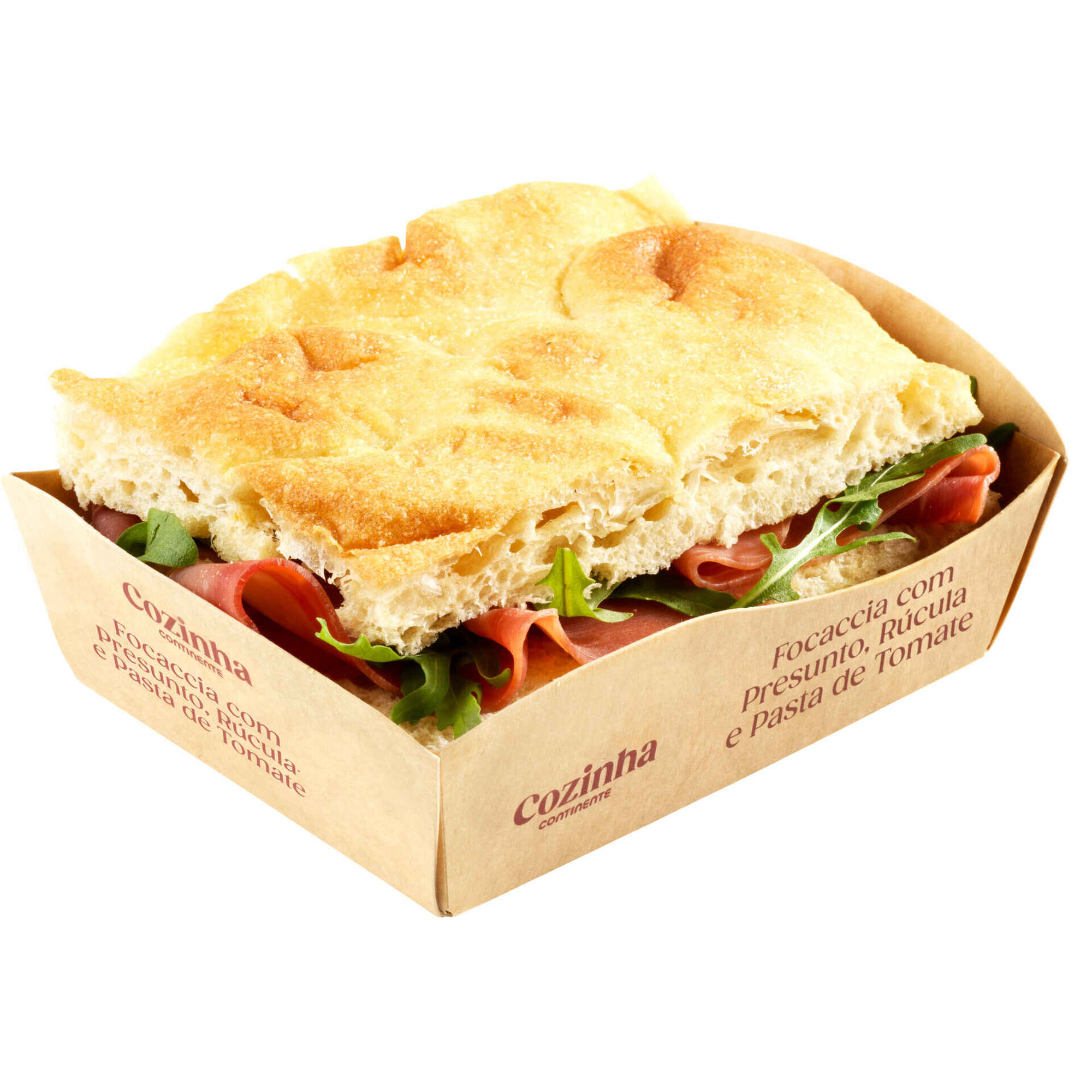 Focaccia com Presunto, R&uacute;cula e Pasta de Tomate Cozinha Continente