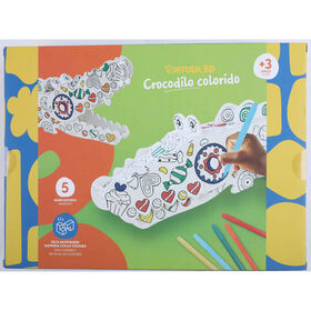 Kit Crocodilo Colorido 3D
