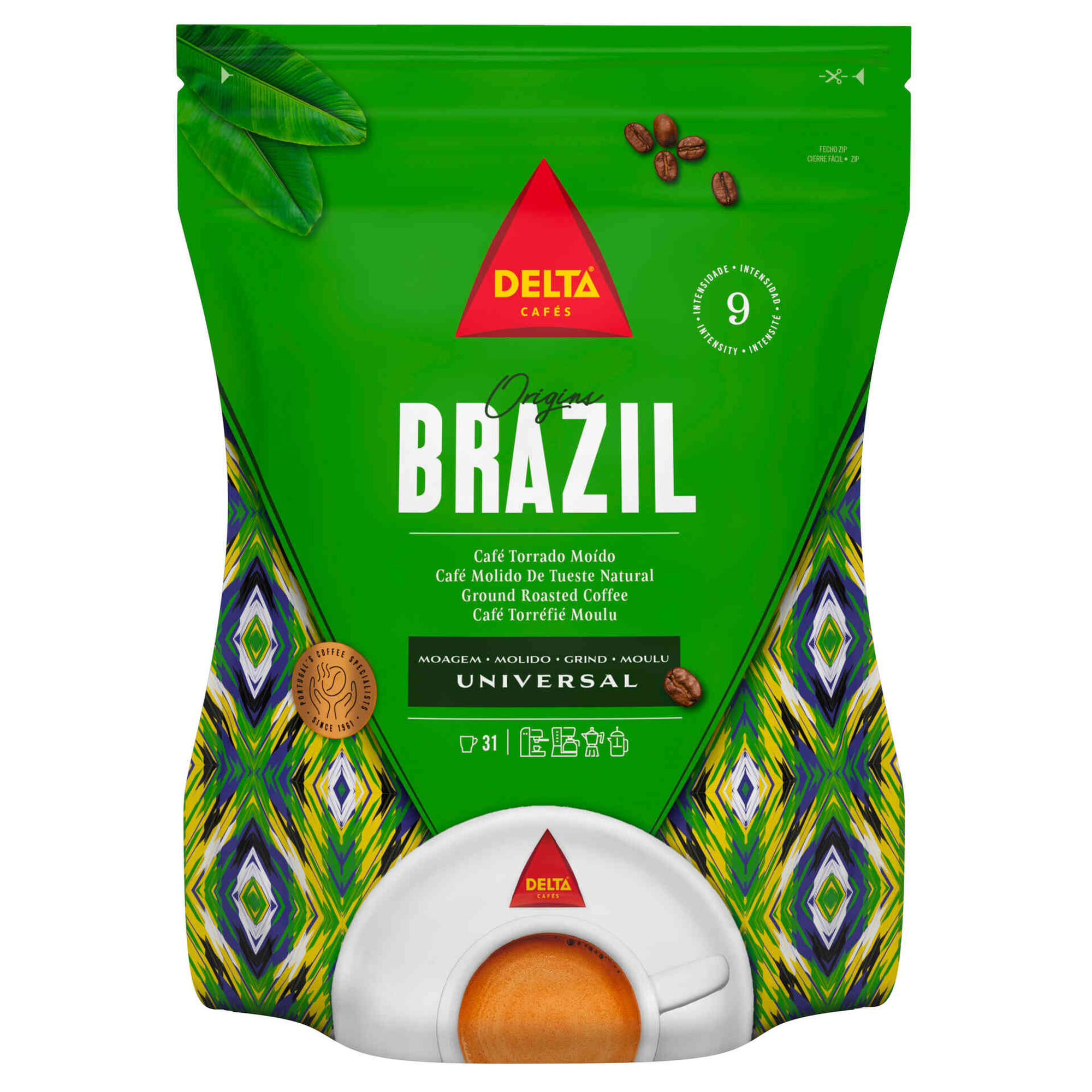 Café Moído Torrado Moagem Universal Origins Brasil Int 9 - emb. 220 gr -  Delta