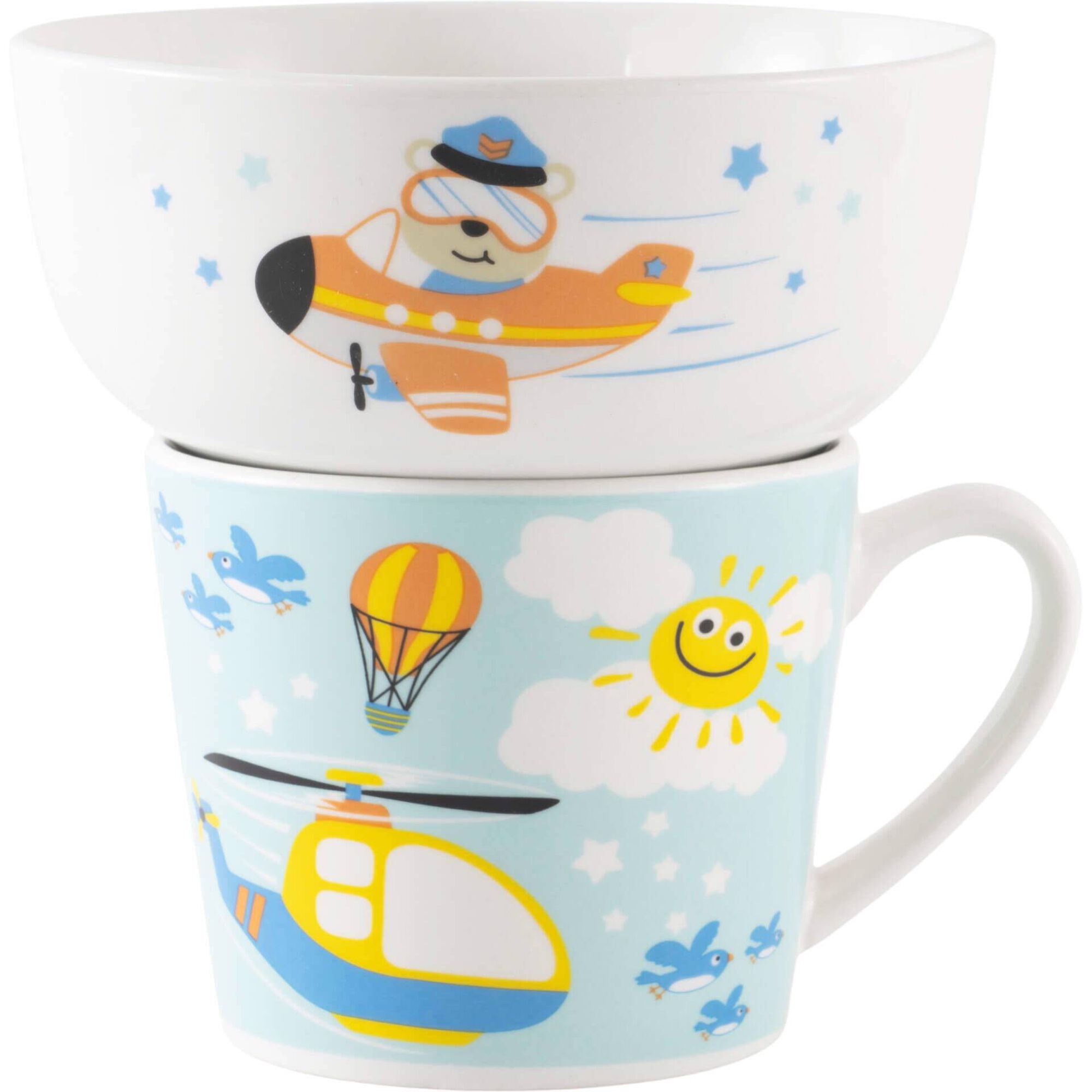Conjunto Caneca e Ta&ccedil;a Avi&atilde;o Kasa