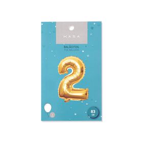 Balão Foil Nº2 83cm Dourado