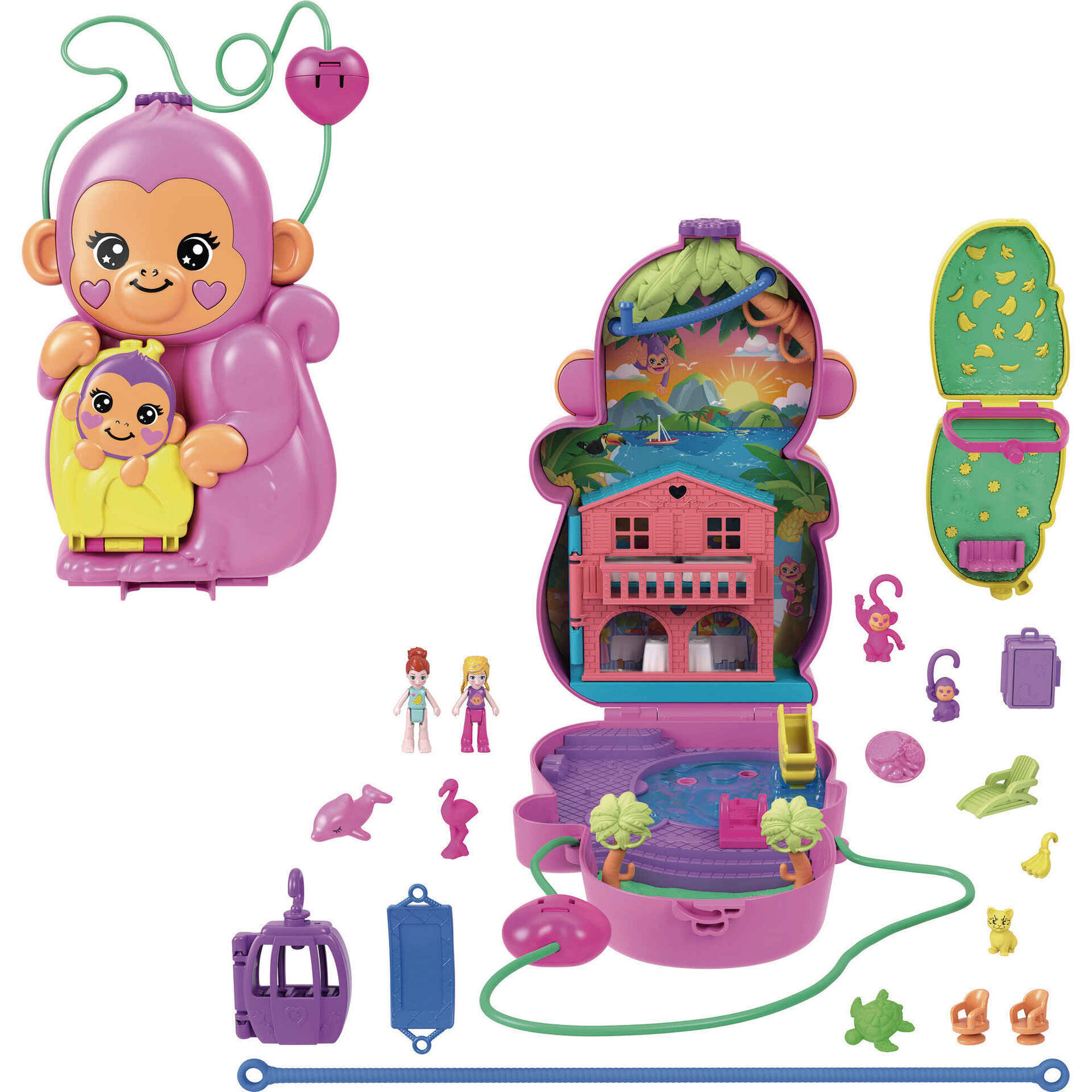 Polly Pocket Mamã Macaco e Bébé