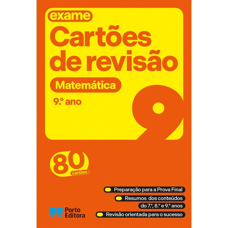 Cartões de Revisão - Livro Matemática - 9.º Ano