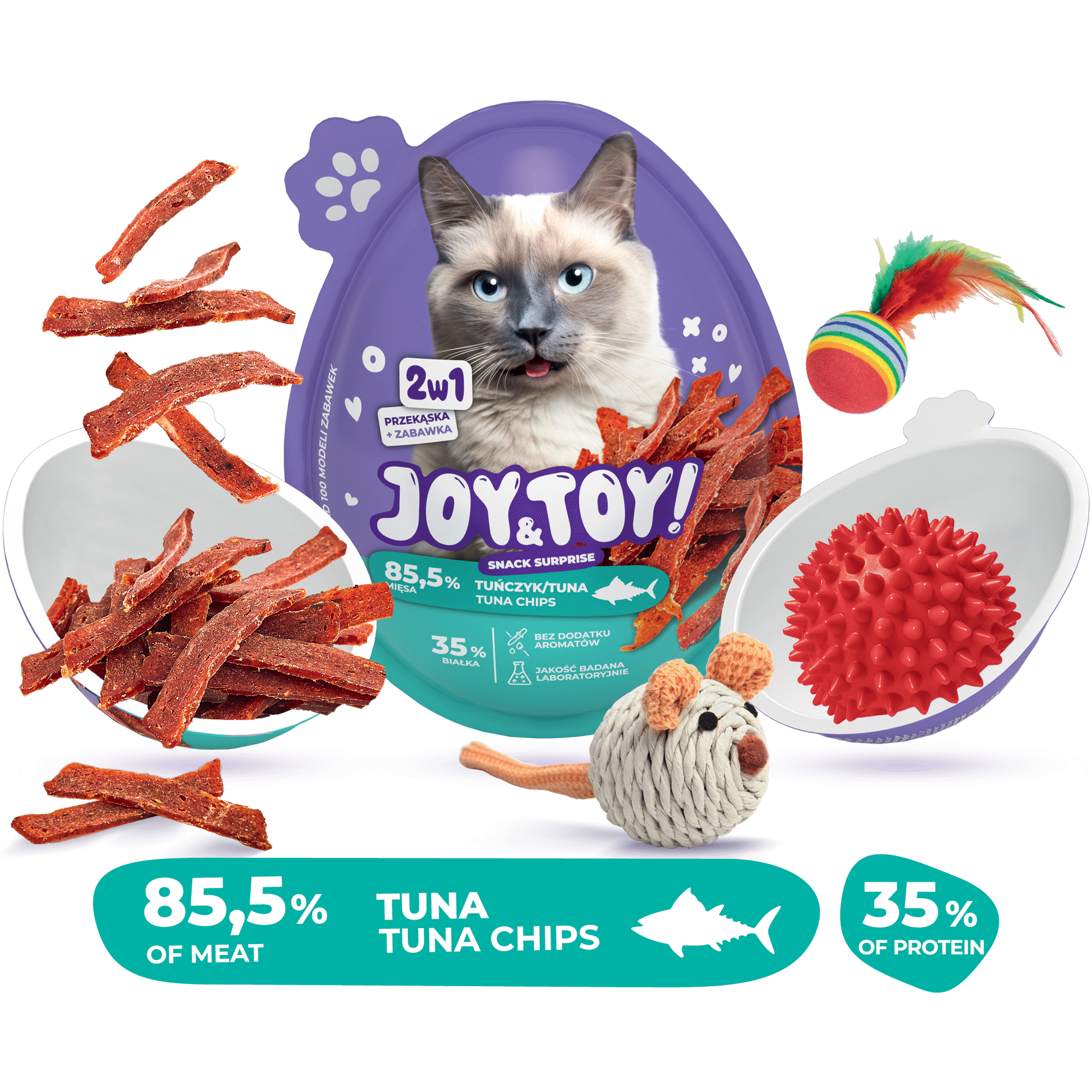 Snack Ovo Surpresa para Gato Atum Joy&Toy
