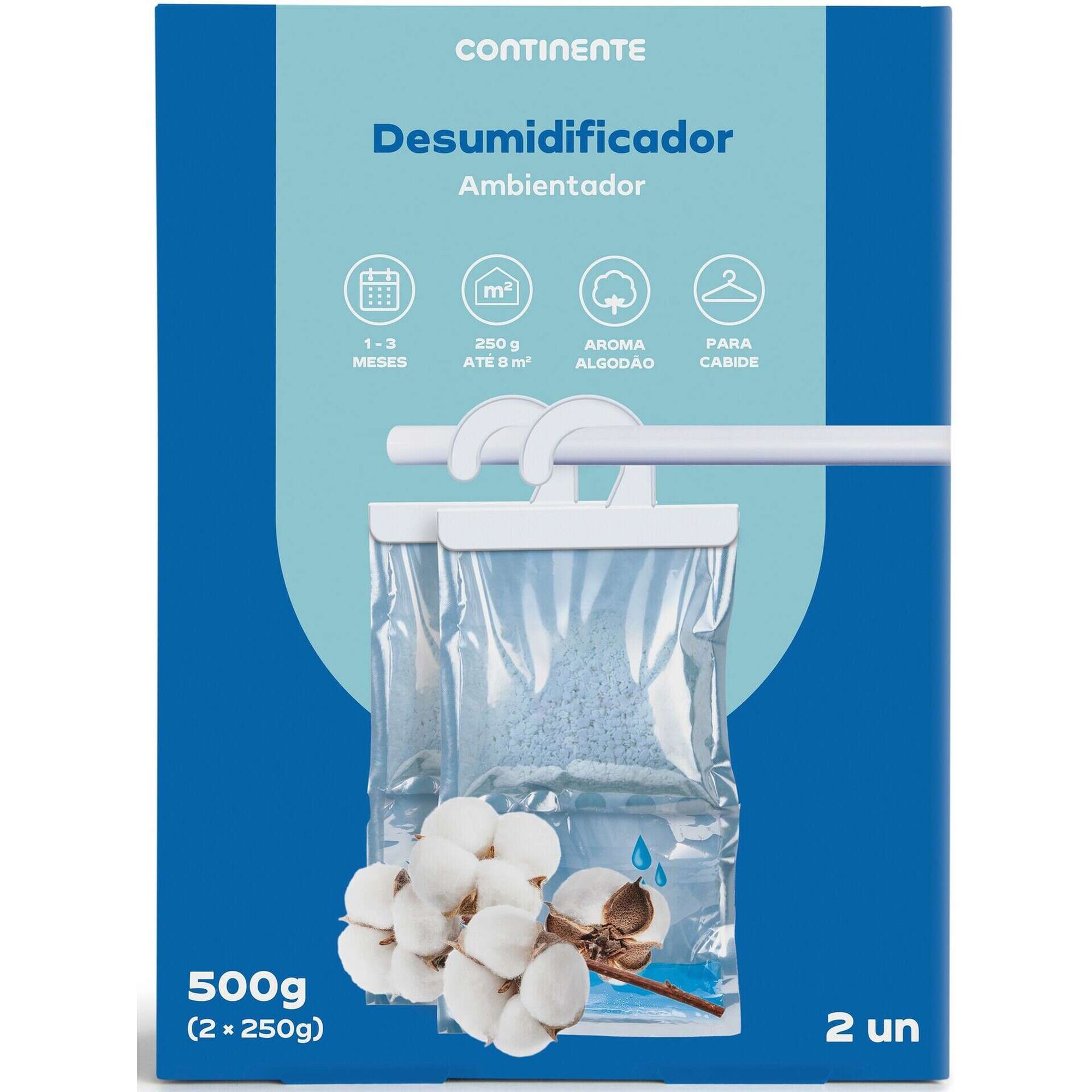 Conjunto 2 Desumificadores para Cabide Algod&atilde;o Continente
