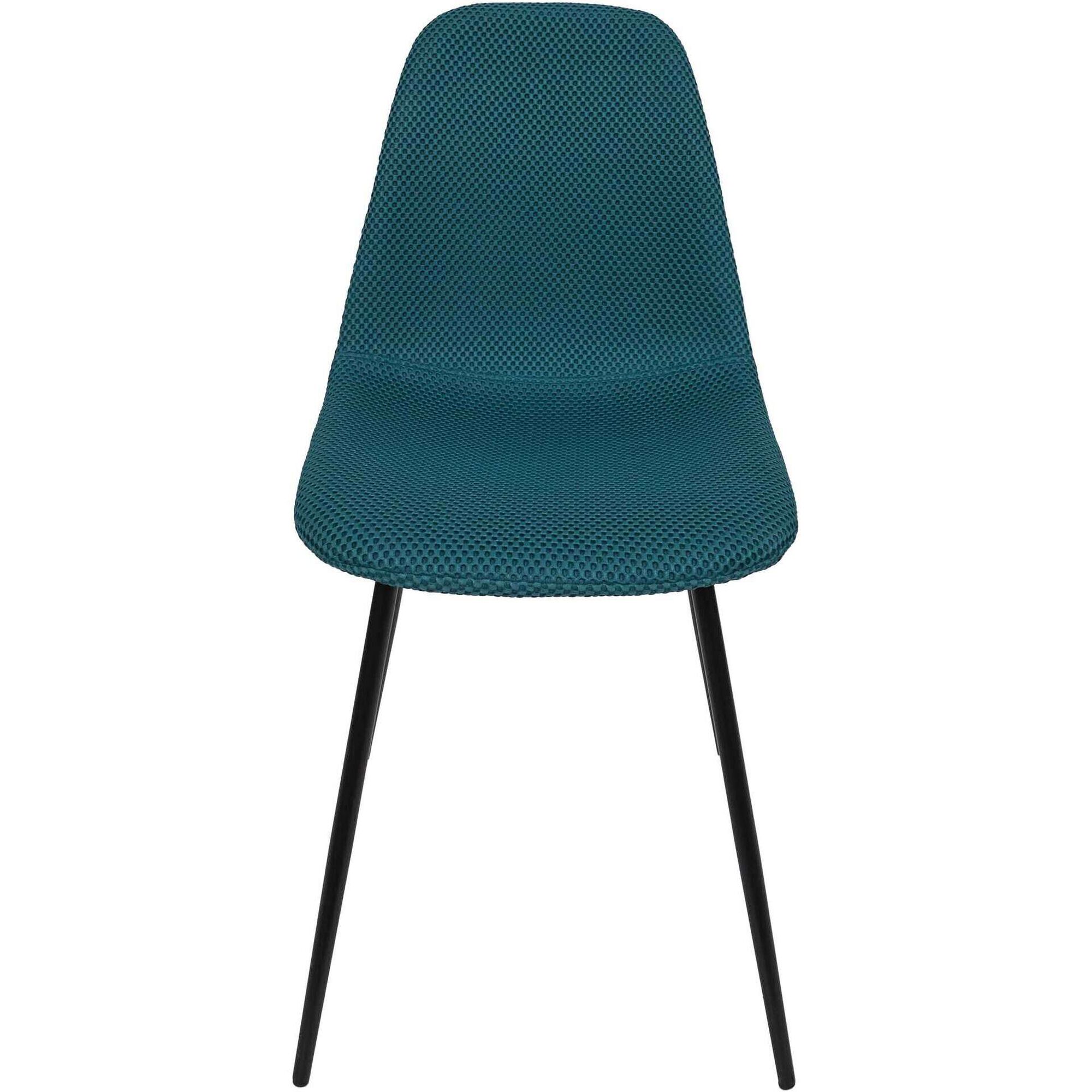 Conjunto de 4 Cadeiras Estofadas N&oacute;rdica Azul Atom