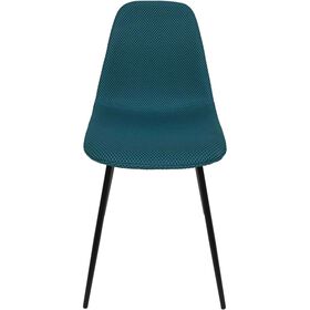 Conjunto de 4 Cadeiras Estofadas N&oacute;rdica Azul Atom