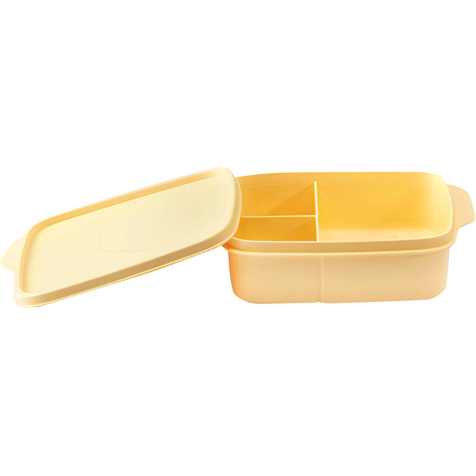 Lunch Box com Compartimentos Retangular Amarela Tupperware