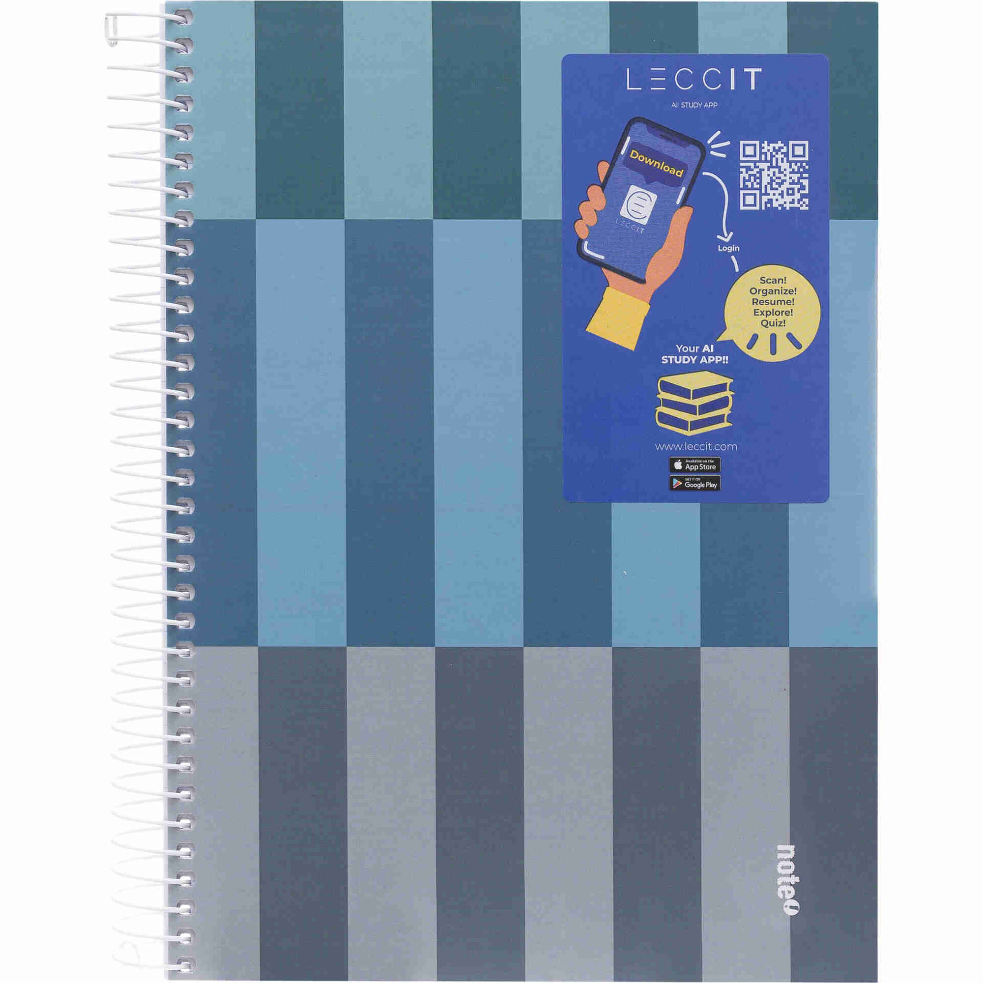 Caderno Note! Espiral Capa Dura A5 Pautado Dynamic para App Leccit (v&aacute;rias cores)