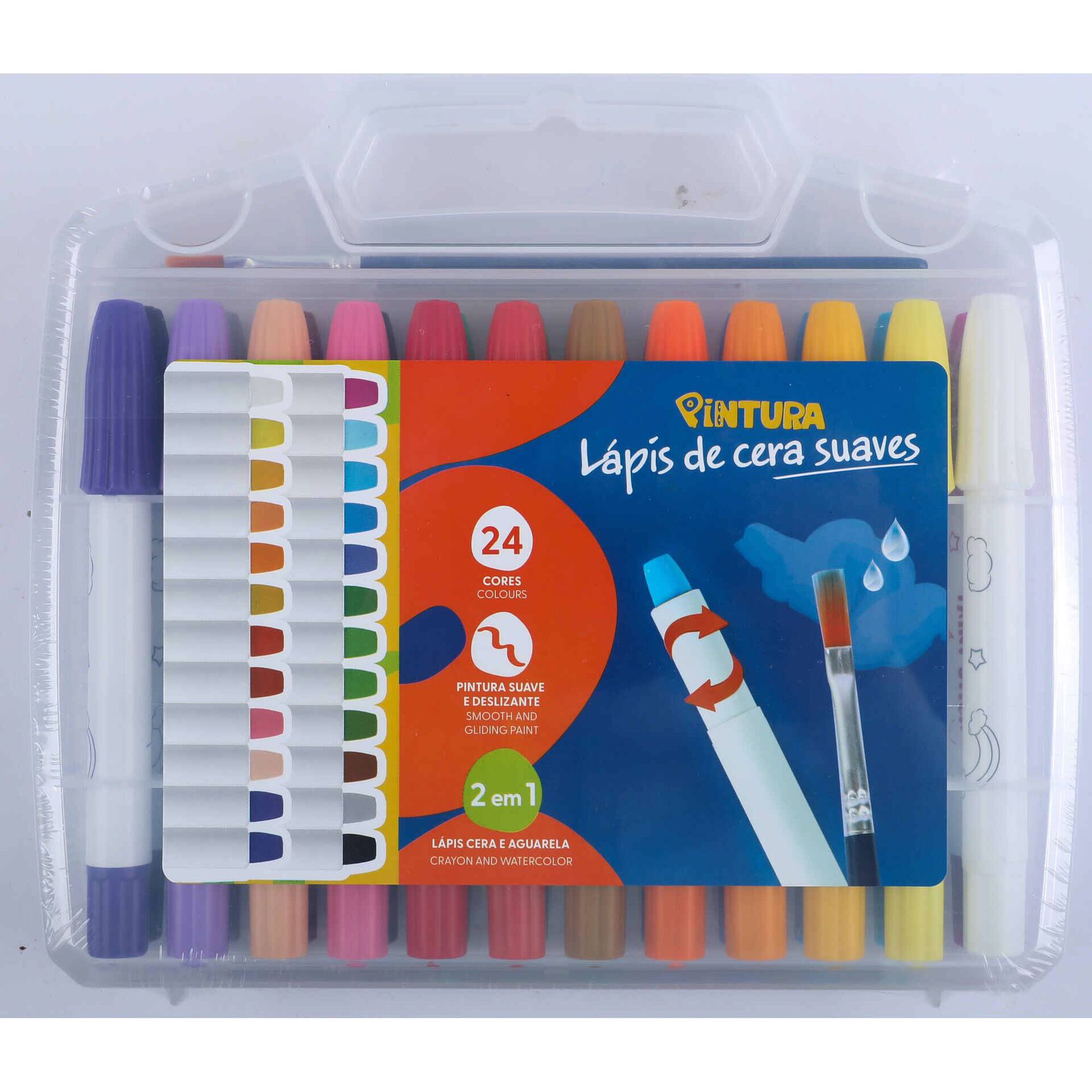 L&aacute;pis de Cera Suaves e Aguarelas Pintura