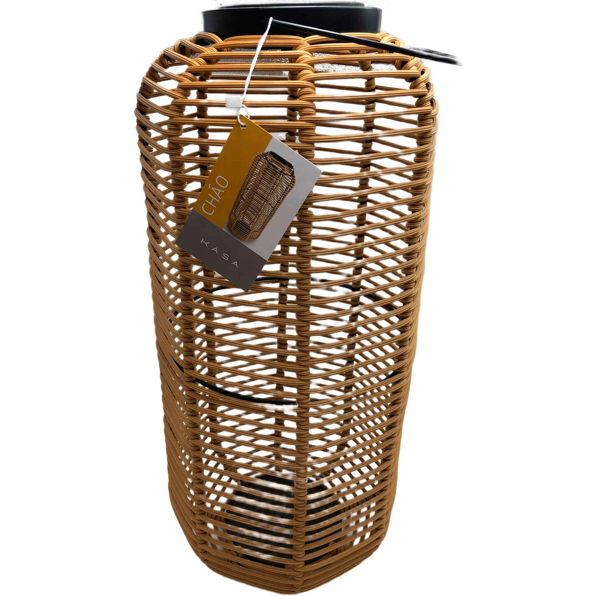 Candeeiro de Ch&atilde;o Redondo Wicker Kasa