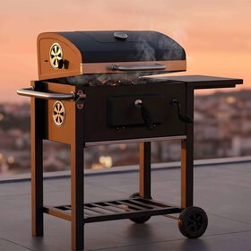 Barbecue Carv&atilde;o 2 Grelhas 93x43x95cm Preto Texas BBQ Collection