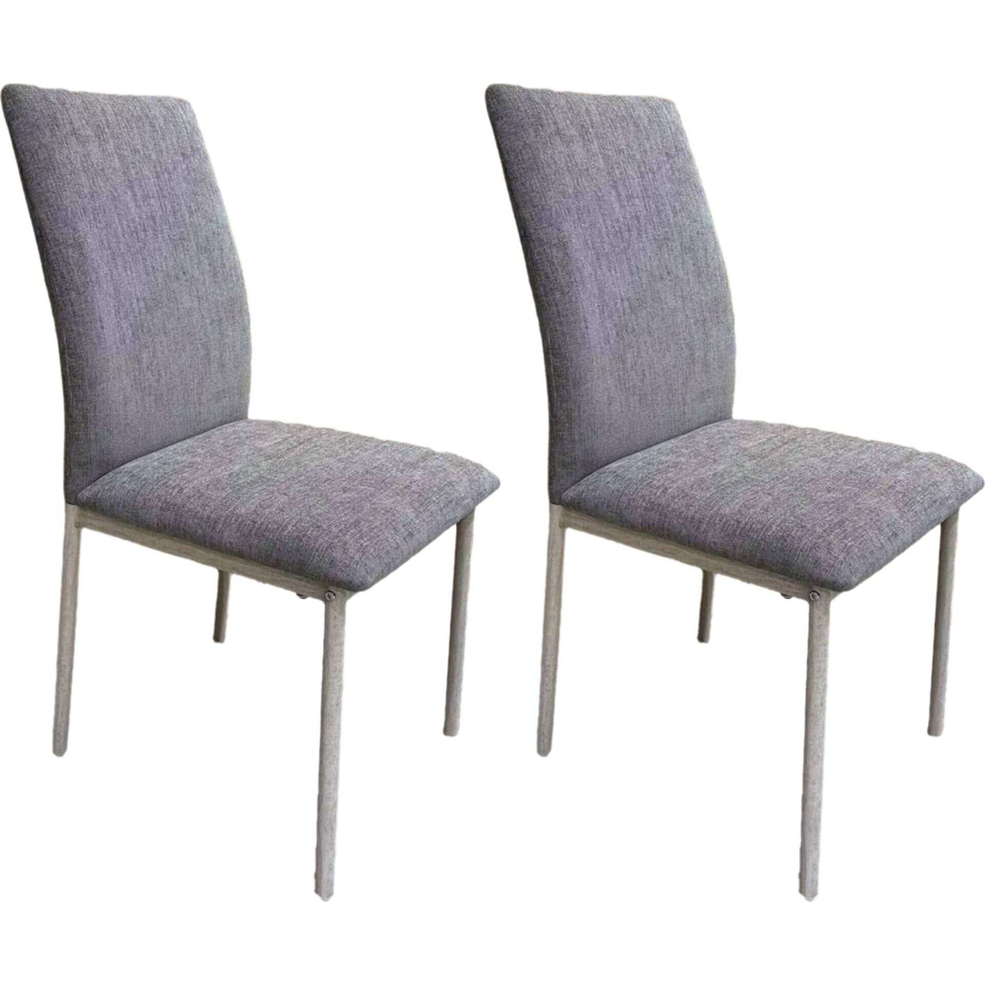 Conjunto de 2 Cadeiras Estofadas Taupe Em&iacute;lia