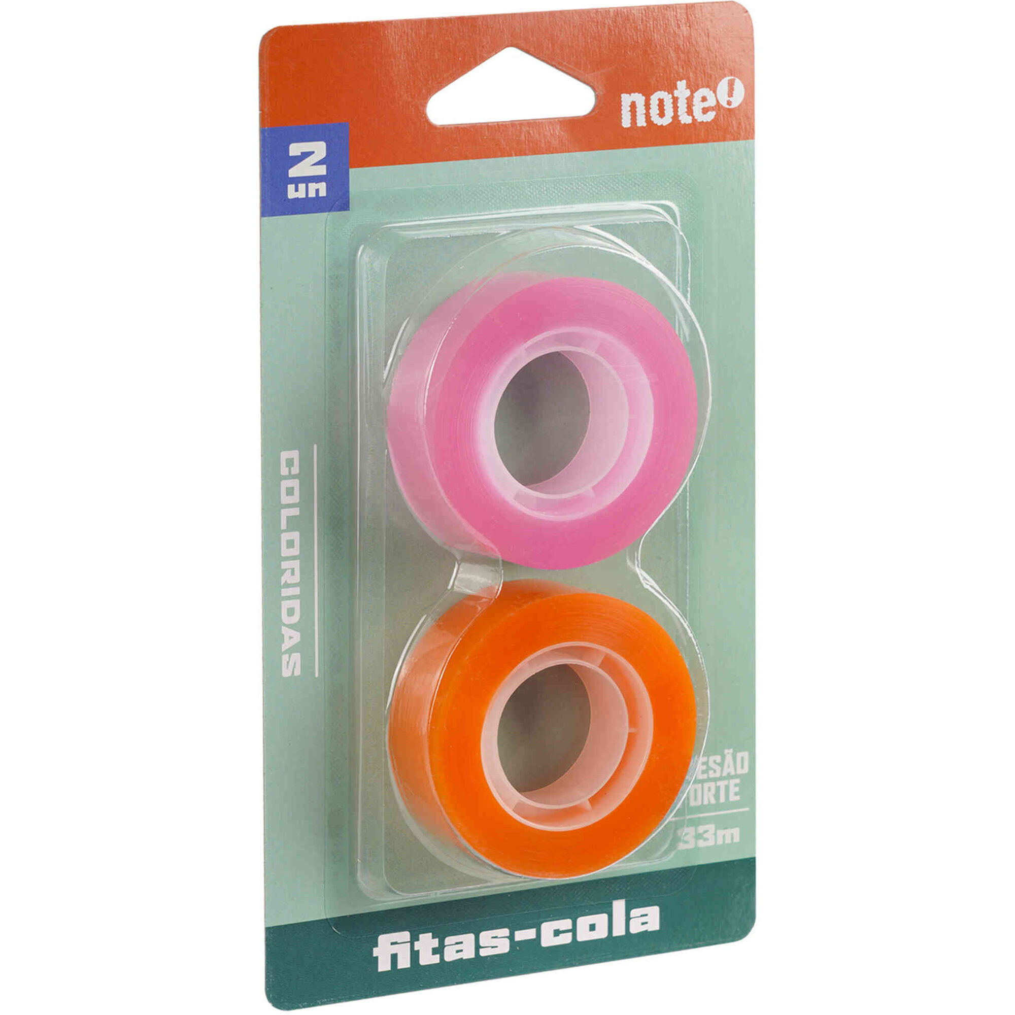 Conjunto 2 Fitas-Cola 18mm Coloridas Note!